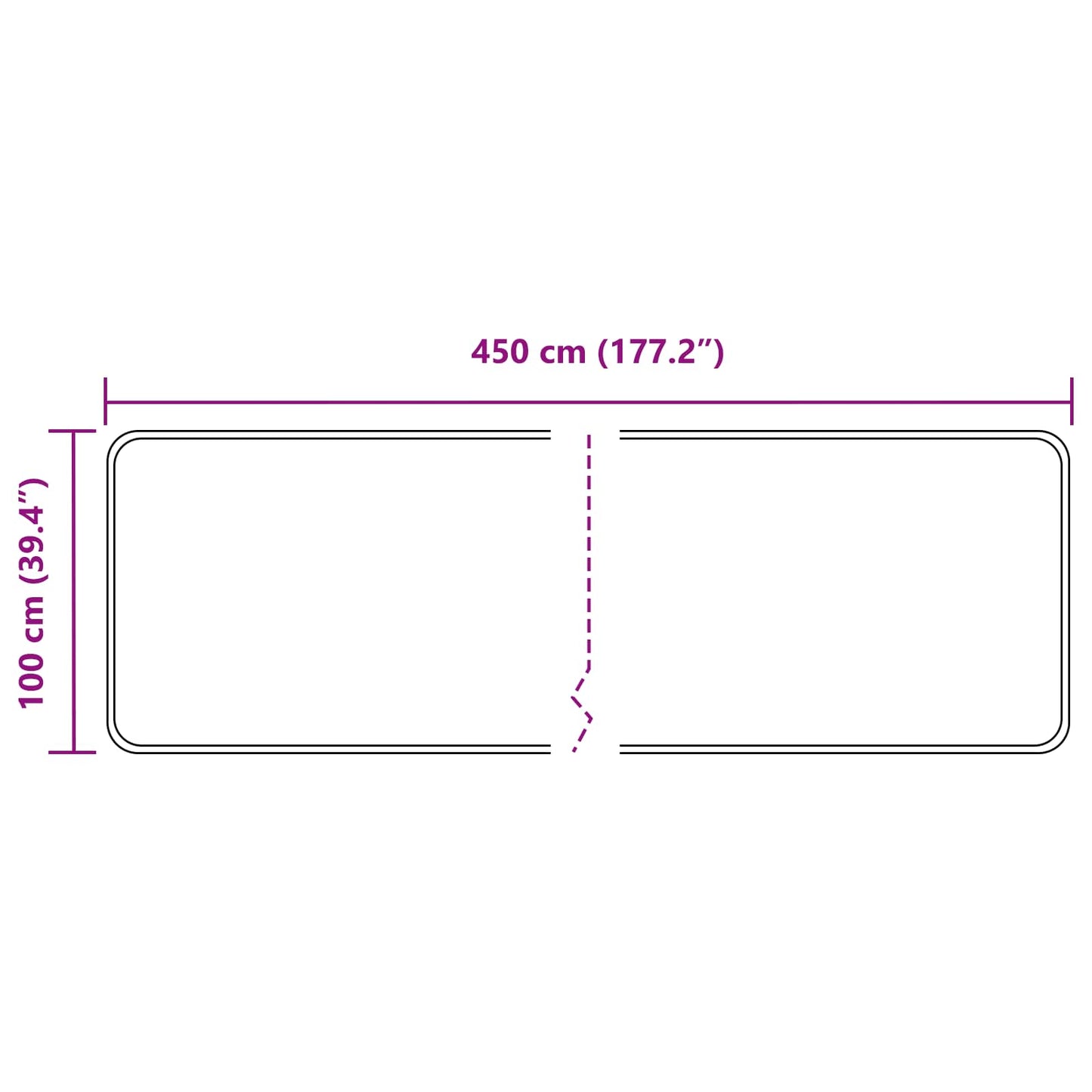 vidaXL Χαλί Runner MARSA Μαύρο 100 x 450 εκ. Πολυέστερ και PVC