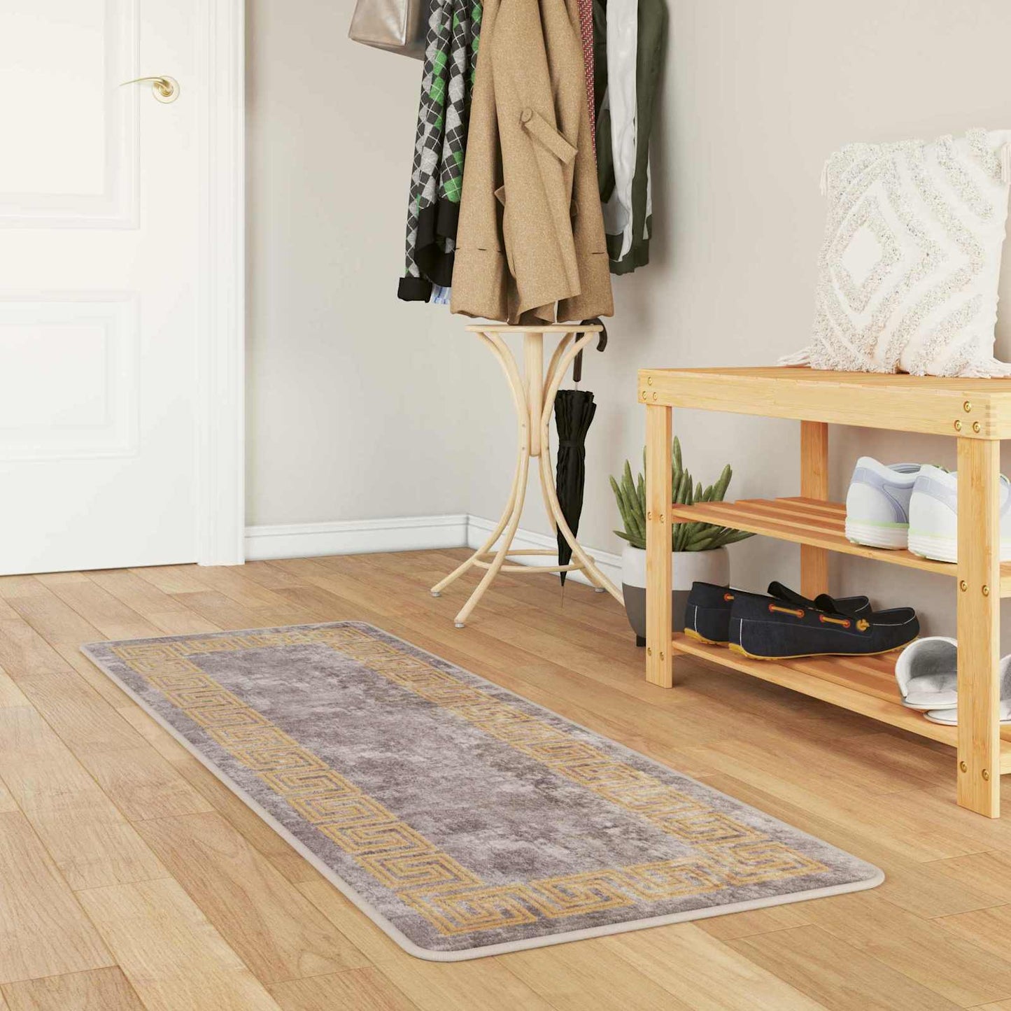 vidaXL Χαλί Runner MARSA Γκρι 50 x 100 cm Πολυέστερ και PVC