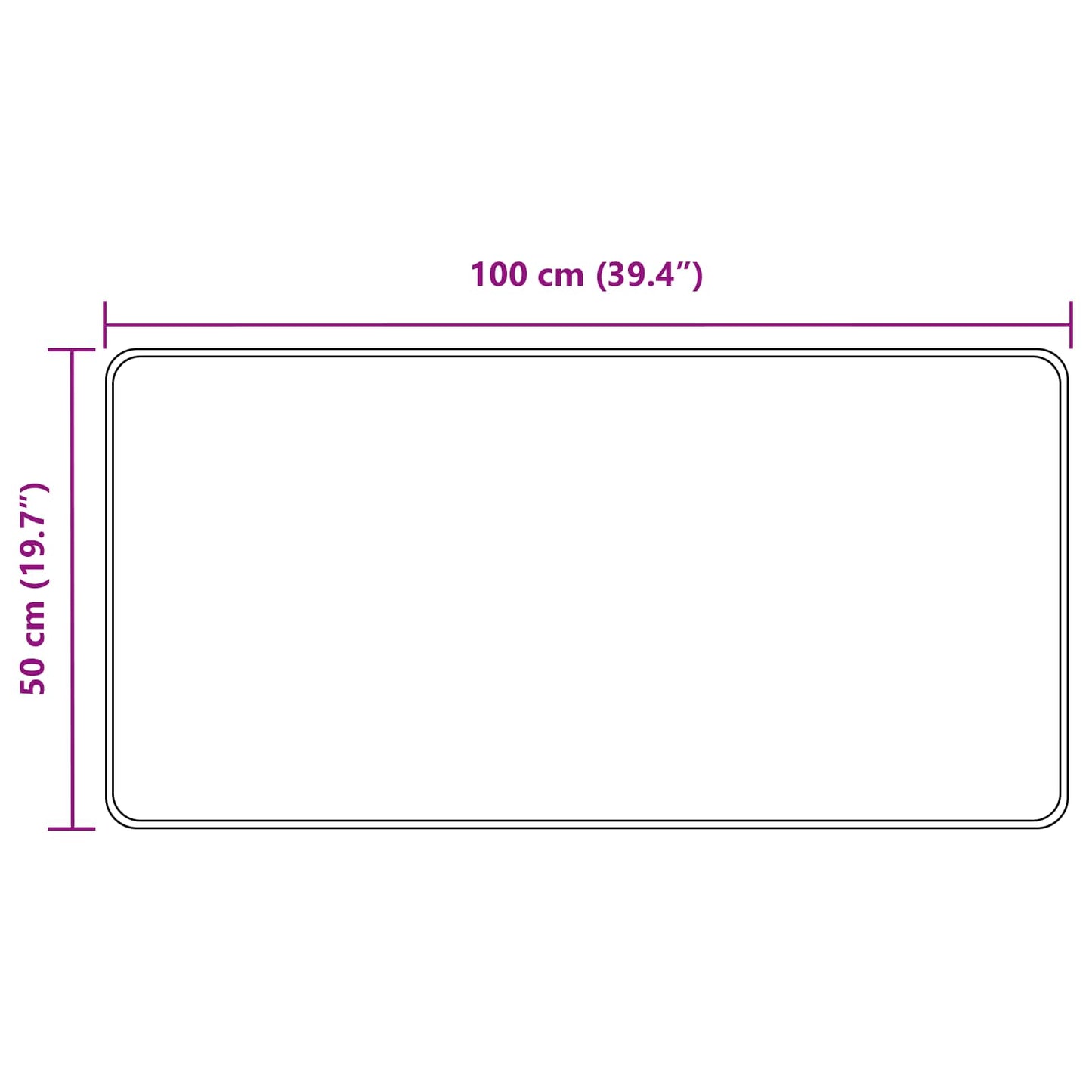 vidaXL Χαλί Runner MARSA Γκρι 50 x 100 cm Πολυέστερ και PVC