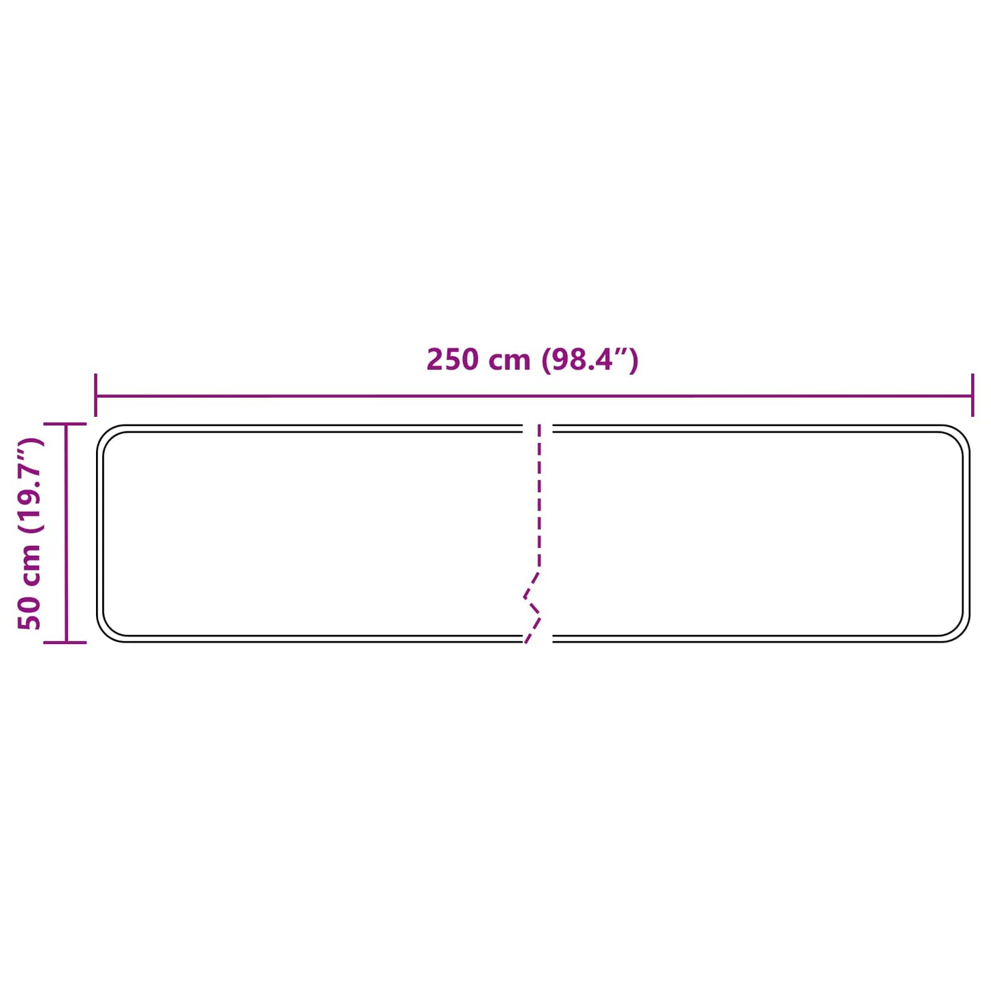 vidaXL Χαλί Runner MARSA Γκρι 50 x 250 εκ. Πολυέστερ και PVC
