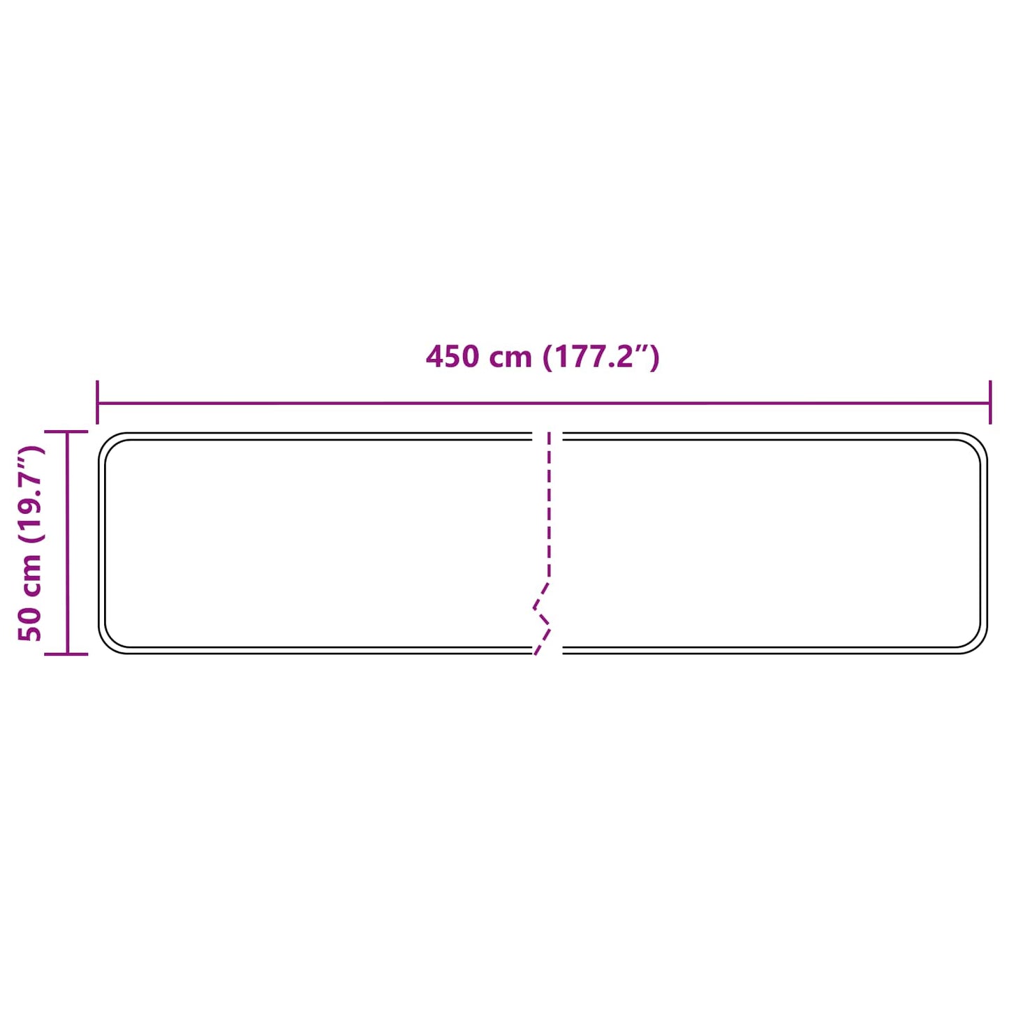 vidaXL Χαλί Runner MARSA Γκρι 50 x 450 εκ. Πολυέστερ και PVC