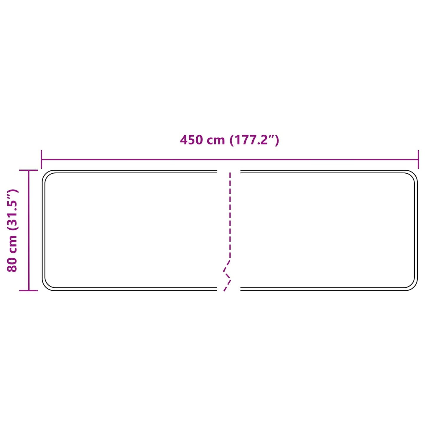 vidaXL Χαλί Runner MARSA Γκρι 80 x 450 εκ. Πολυέστερ και PVC