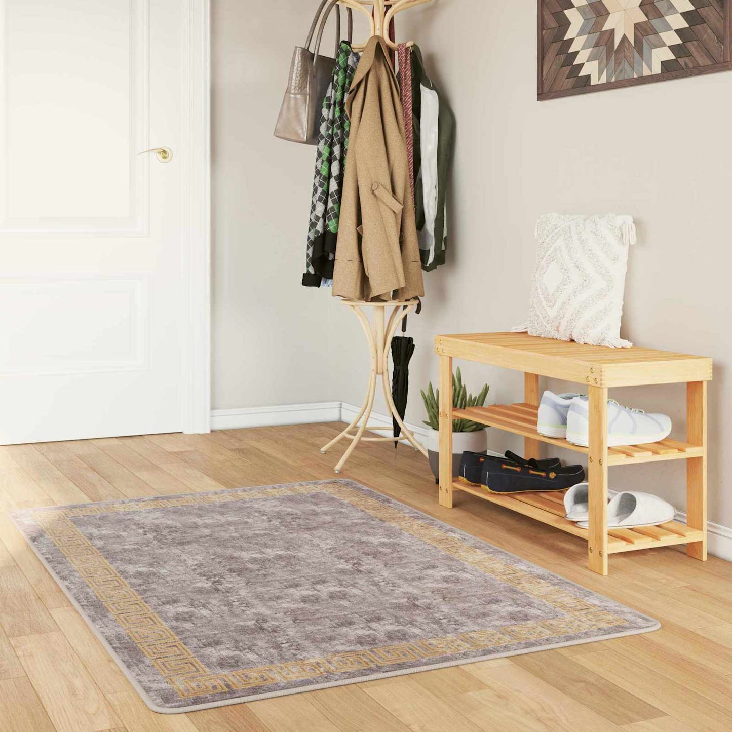 vidaXL Χαλί Runner MARSA Γκρι 100 x 150 cm Πολυέστερ και PVC
