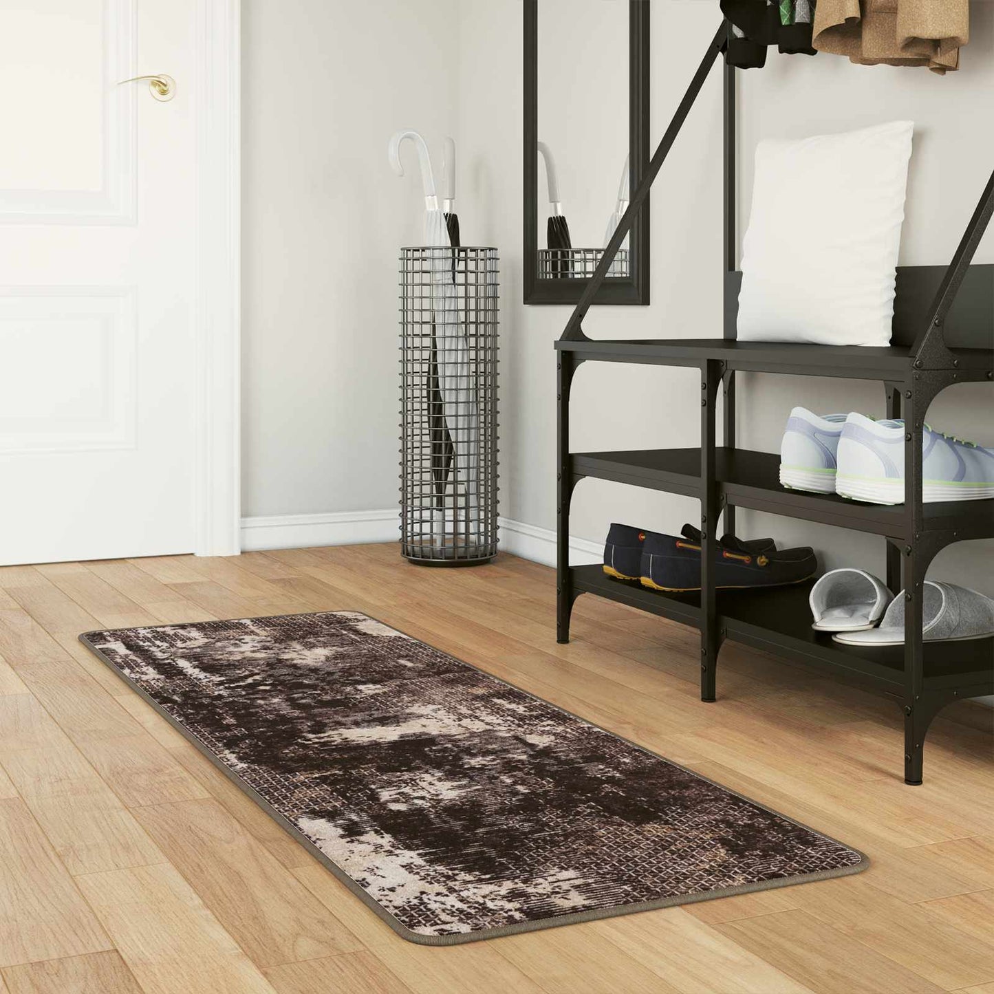 vidaXL Χαλί Runner MARSA Μαύρο 50 x 200 εκ. Πολυέστερ και PVC