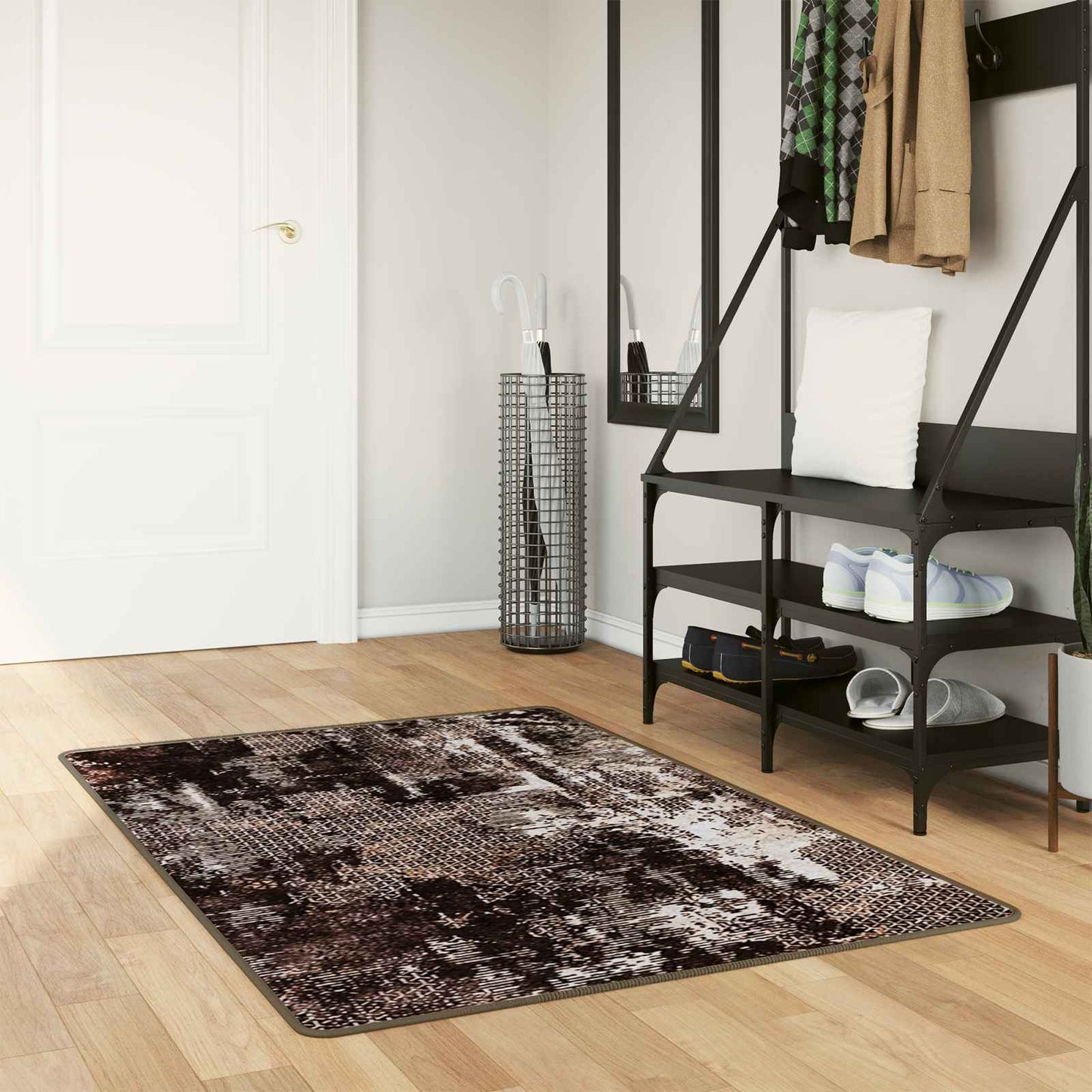 vidaXL Χαλί Runner MARSA Μαύρο 80 x 100 cm Πολυέστερ και PVC