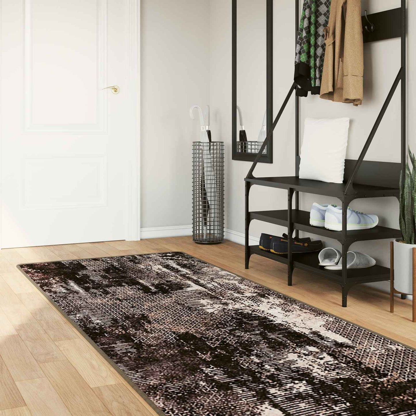 vidaXL Χαλί Runner MARSA Μαύρο 80 x 350 εκ. Πολυέστερ και PVC