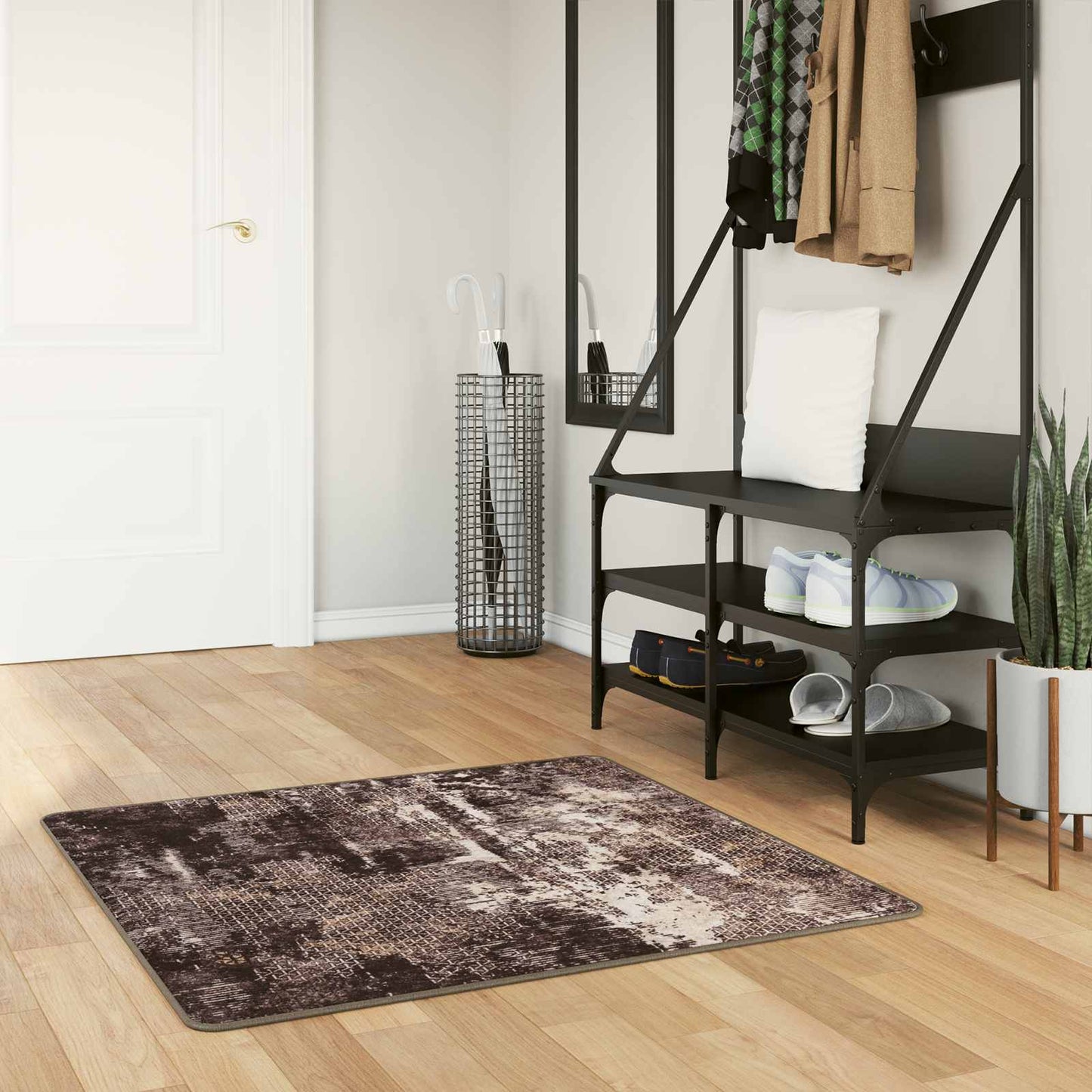 vidaXL Χαλί Runner MARSA Μαύρο 100 x 100 cm Πολυέστερ και PVC