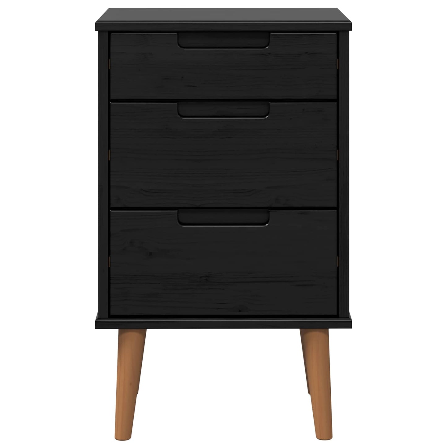 vidaXL Κομοδίνο MOLDE Μαύρο 40 x 35 x 65 εκ. Μασίφ Ξύλο Πεύκου
