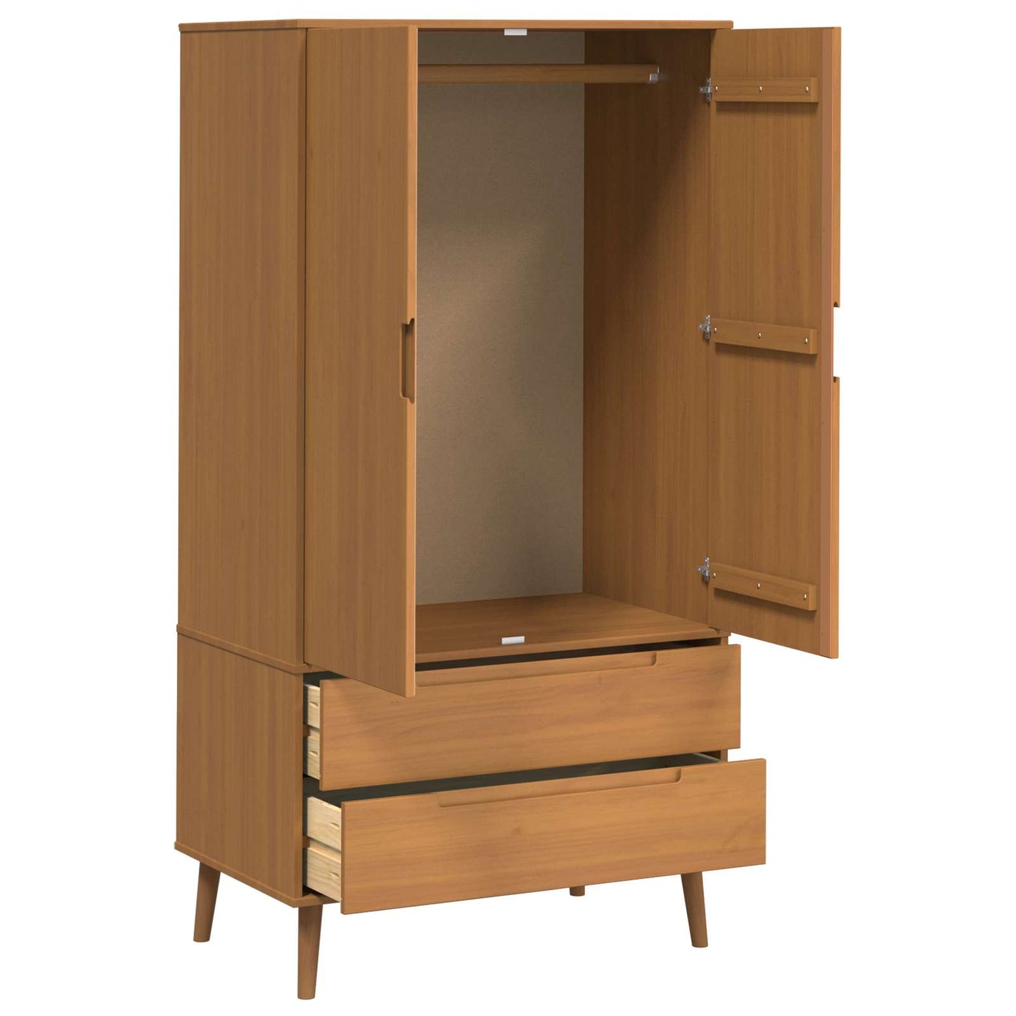 vidaXL Ντουλάπι MOLDE Καραμέλα 90 x 55 x 175 εκ Μασίφ Ξύλο Πεύκου