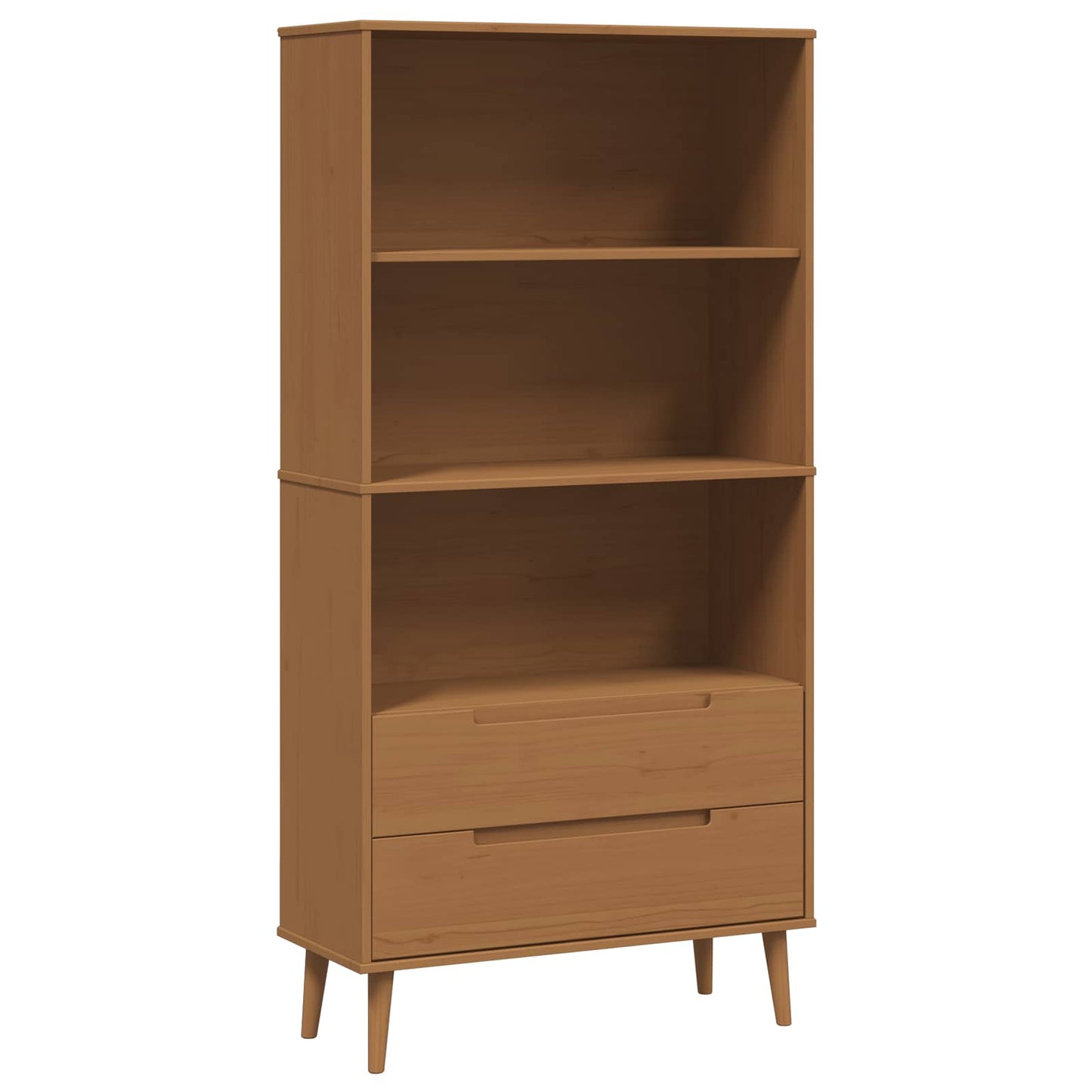 vidaXL Βιβλιοθήκη MOLDE 85 x 35 x 170,5 εκ Μασίφ Ξύλο Πεύκου Καραμέλα