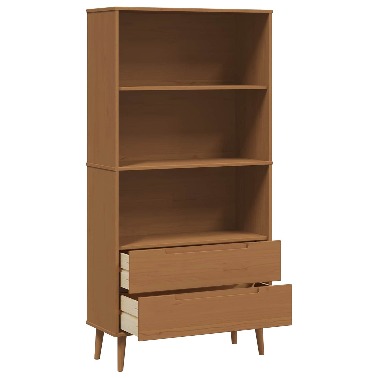 vidaXL Βιβλιοθήκη MOLDE 85 x 35 x 170,5 εκ Μασίφ Ξύλο Πεύκου Καραμέλα