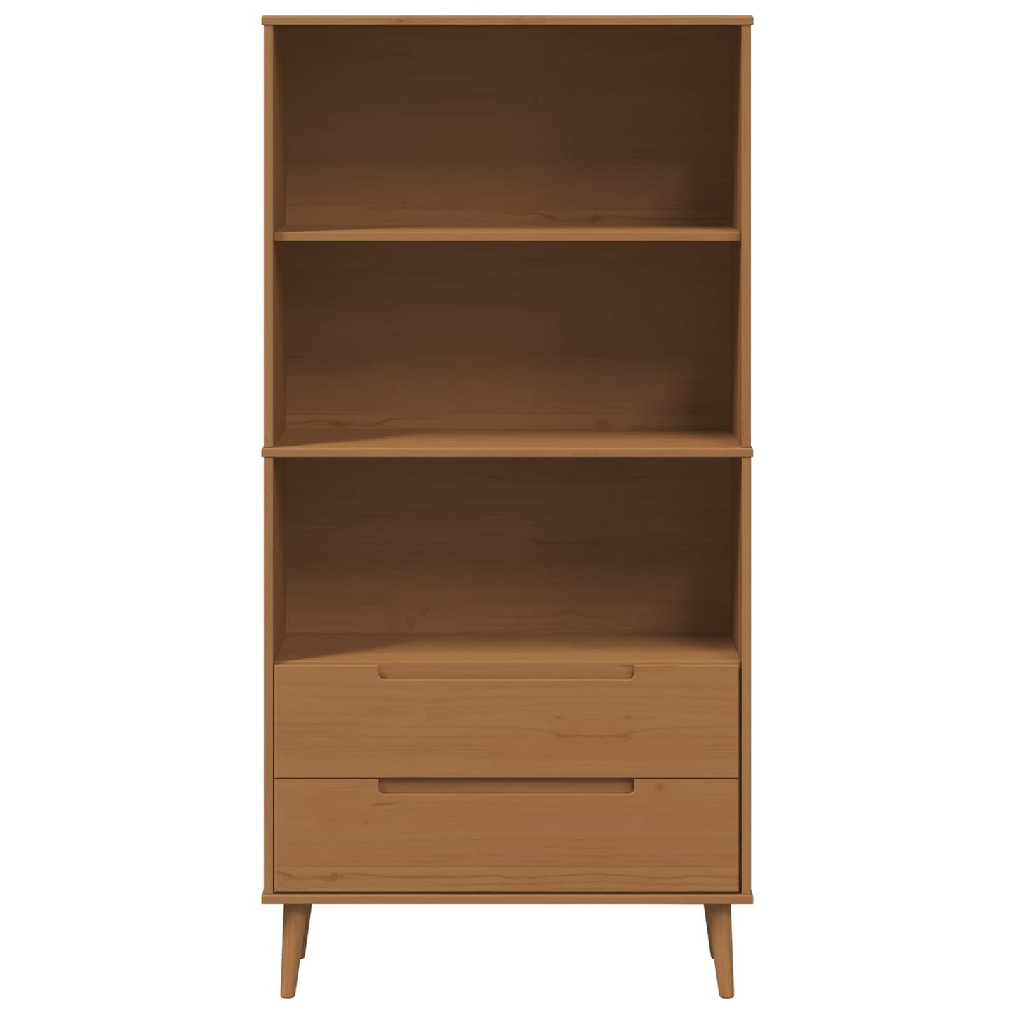 vidaXL Βιβλιοθήκη MOLDE 85 x 35 x 170,5 εκ Μασίφ Ξύλο Πεύκου Καραμέλα