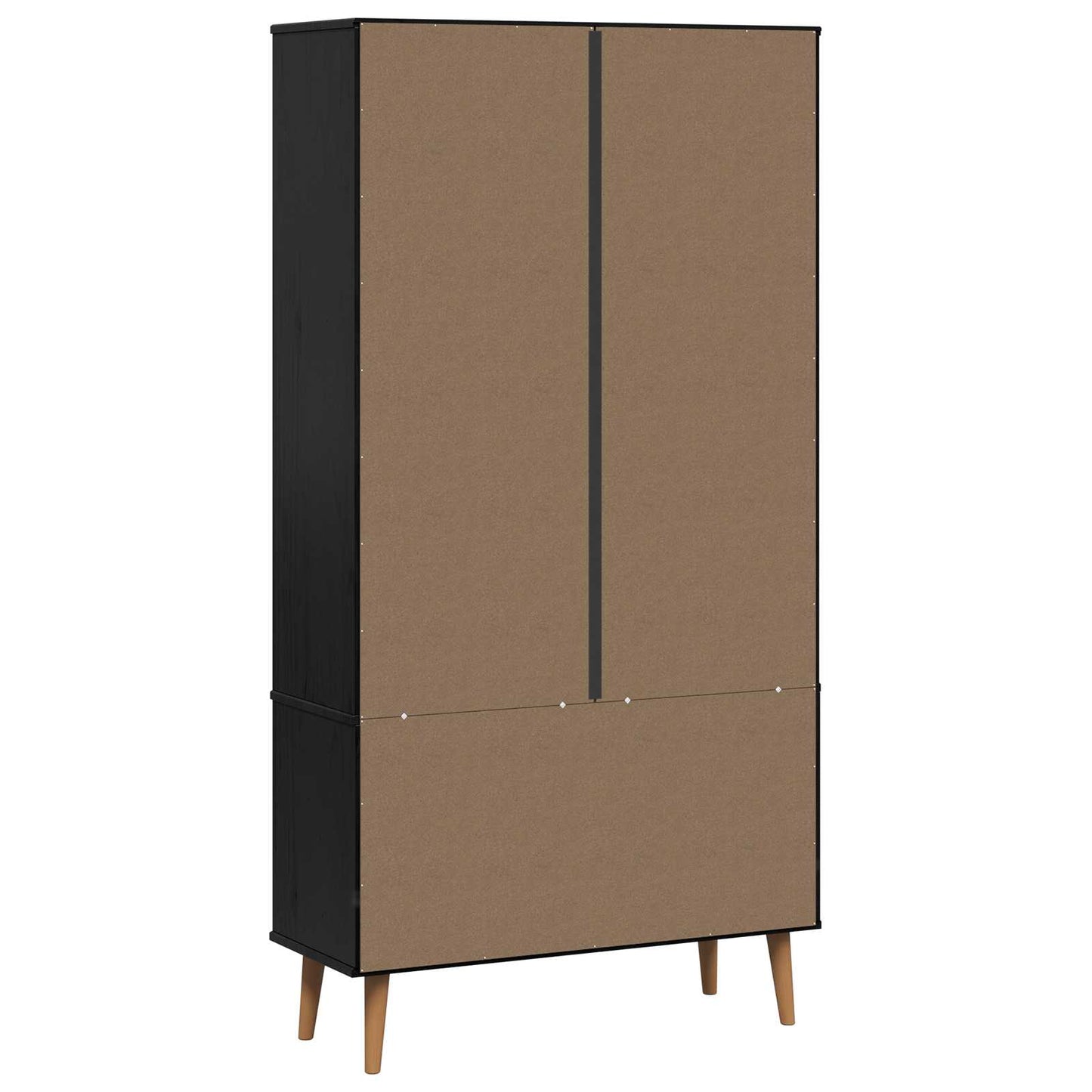 vidaXL Γυάλινη Βαθιά Ντουλάπα Μαύρο 90 x 35 x 175 εκ