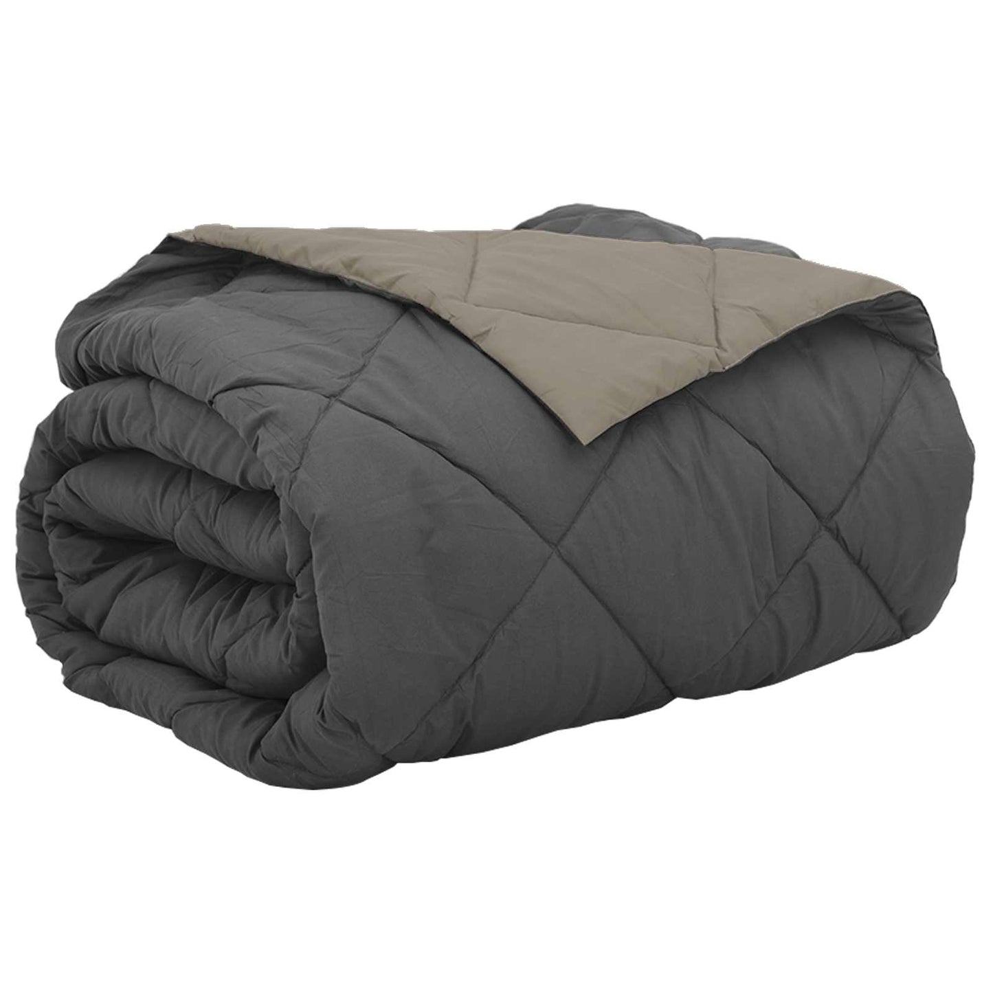 vidaXL Καλοκαιρινό Παπλωματοθήκη Ανοιχτό γκρι και Ανθρακί Μικροΐνες