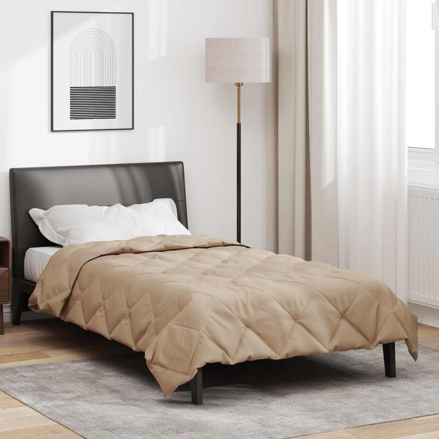 vidaXL Κουβέρτα ολόκληρου του χρόνου Taupe 200 x 135 εκ. Μικροΐνες