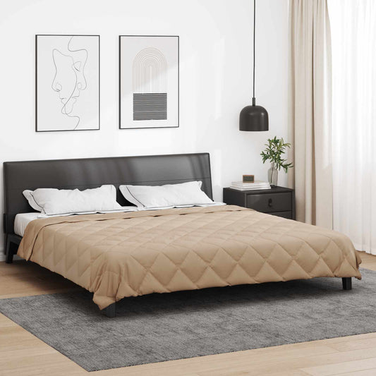 vidaXL Κουβέρτα ολόκληρου του χρόνου Taupe 200 x 200 cm Μικροΐνες