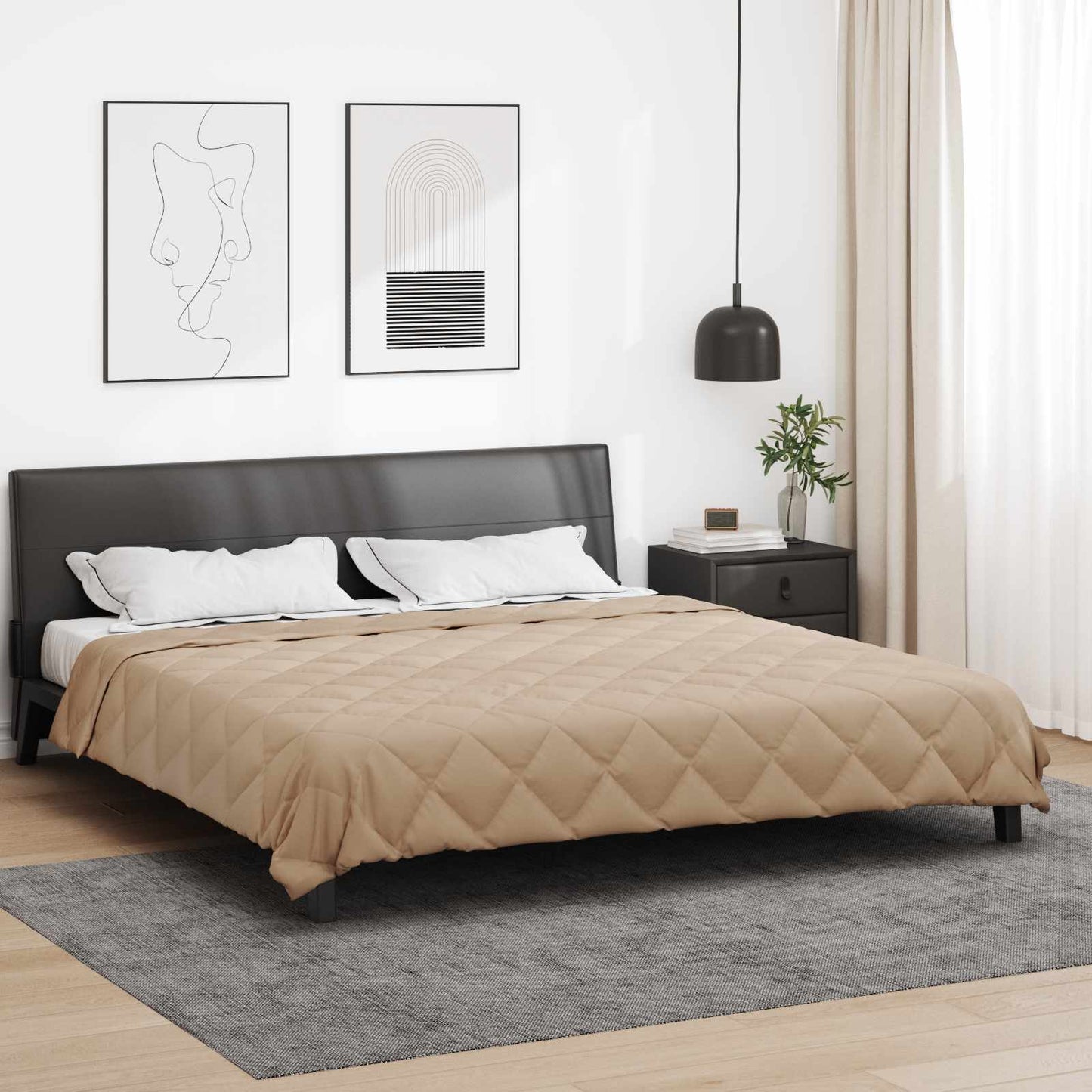 vidaXL Κουβέρτα ολόκληρου του χρόνου Taupe 200 x 240 cm Μικροΐνες