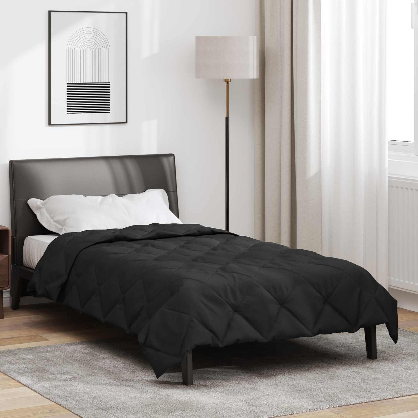 vidaXL Κουβέρτα ολόκληρου του χρόνου Μαύρο 155 x 200 εκ. Μικροΐνες