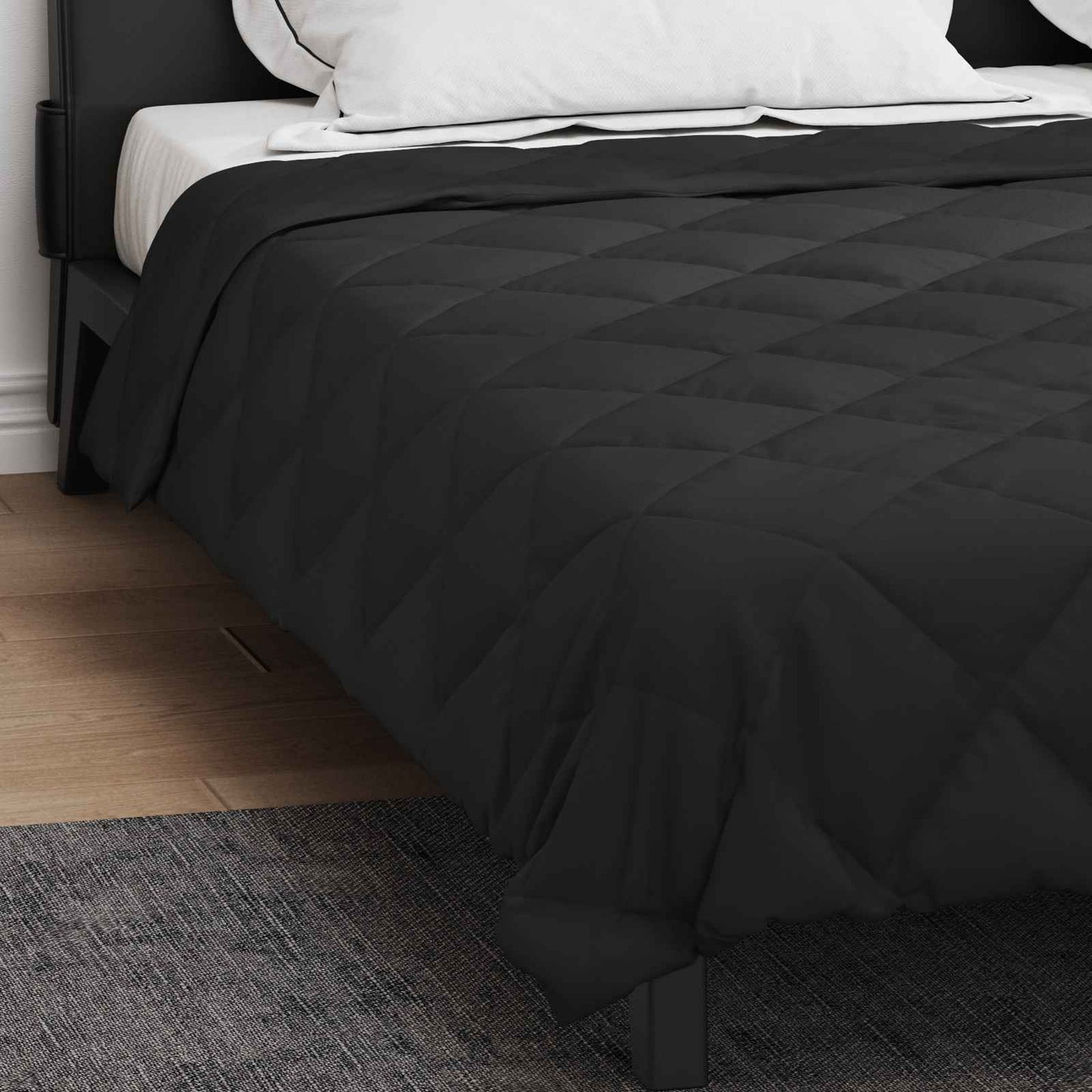 vidaXL Κουβέρτα ολόκληρου του χρόνου Μαύρο 200 x 200 cm Μικροΐνες
