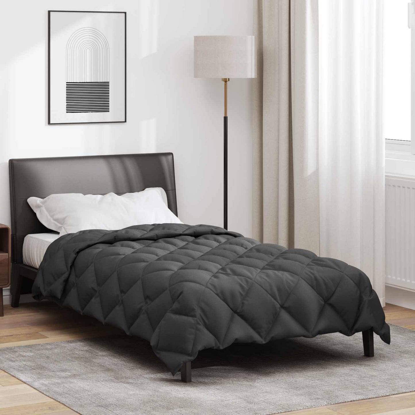 vidaXL Χειμερινό Παπλωματοθήκη Ανθρακί 200 x 140 cm Μικροΐνες