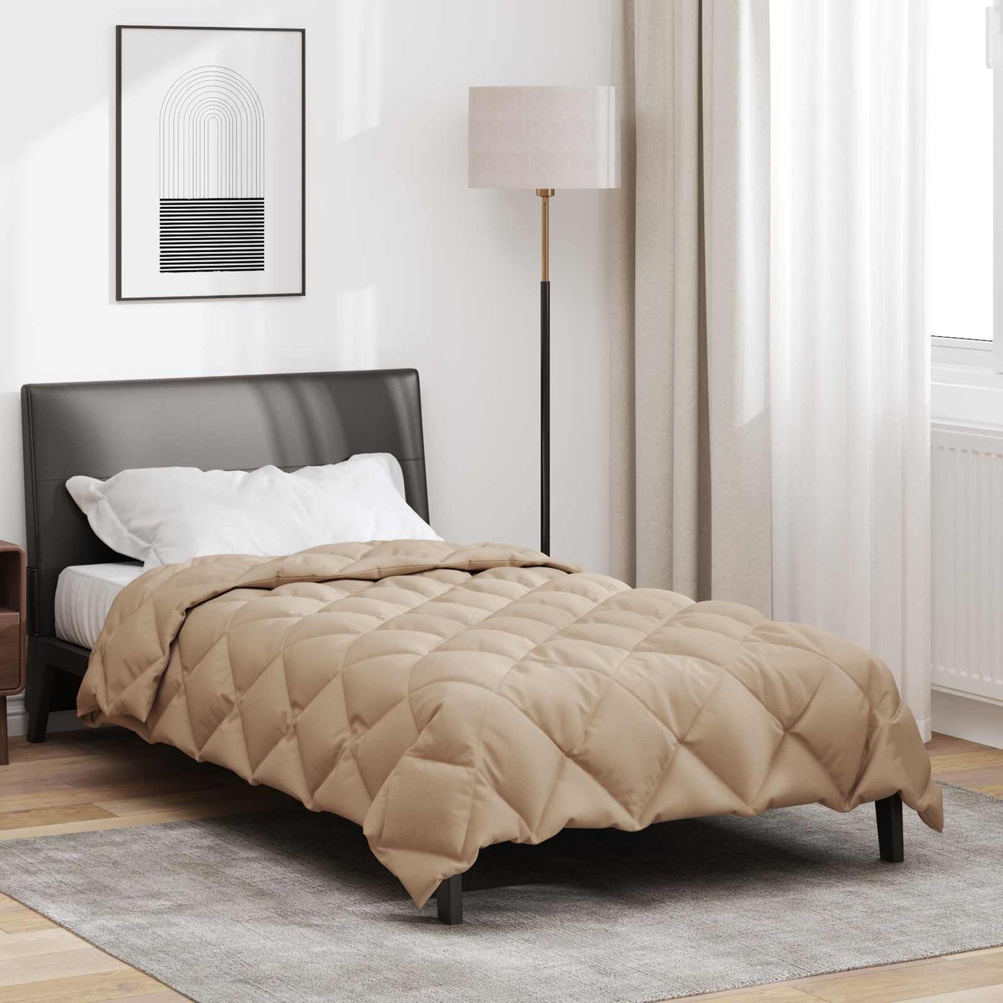 vidaXL Χειμερινό Παπλωματοθήκη Taupe 200 x 135 εκ. Μικροΐνες