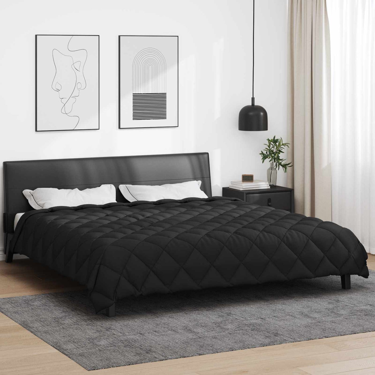 vidaXL Χειμερινό Παπλωματοθήκη Μαύρο 240 x 260 εκ. Μικροΐνες