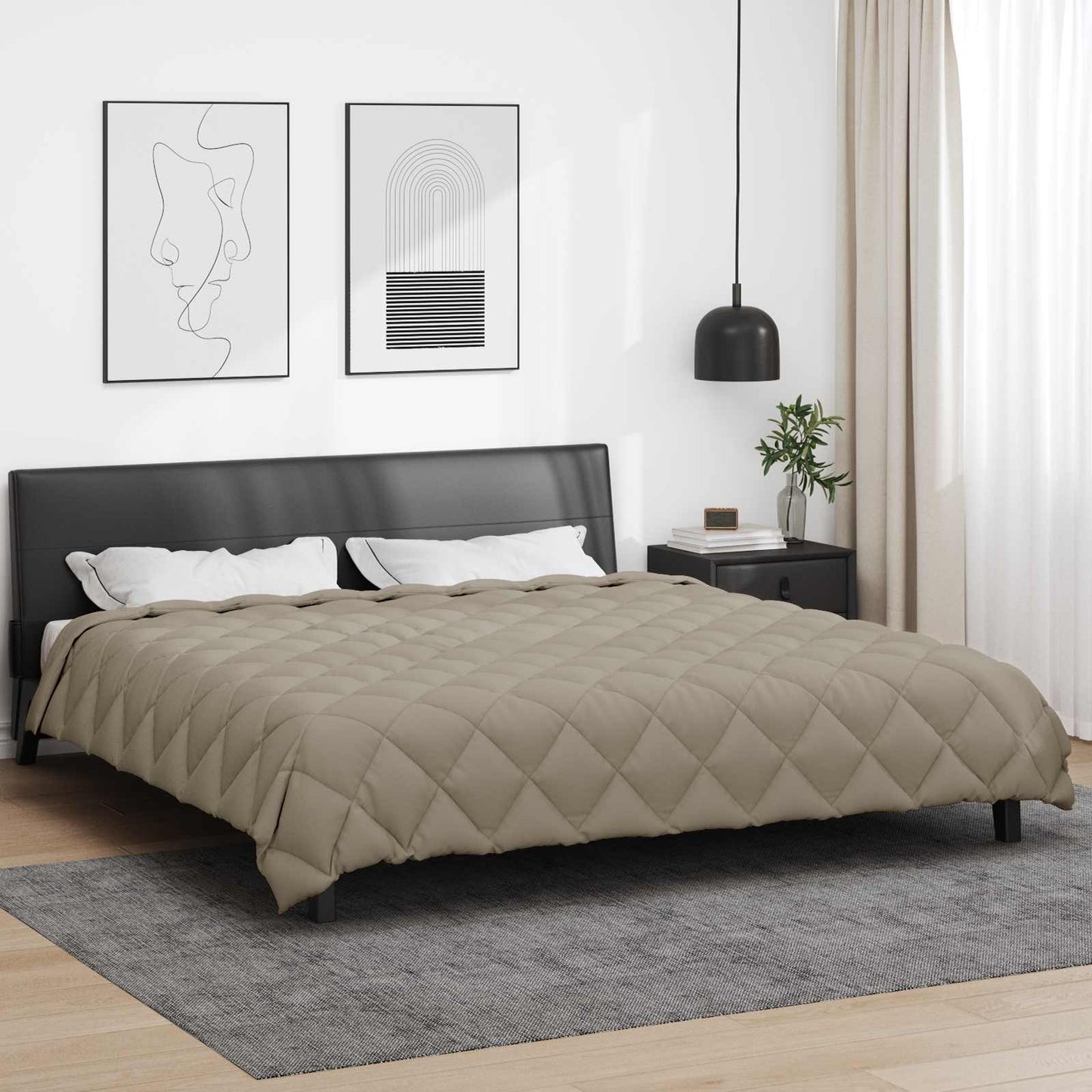 vidaXL Χειμερινό Παπλωματοθήκη Ανοιχτό γκρι 240 x 260 εκ. Μικροΐνες