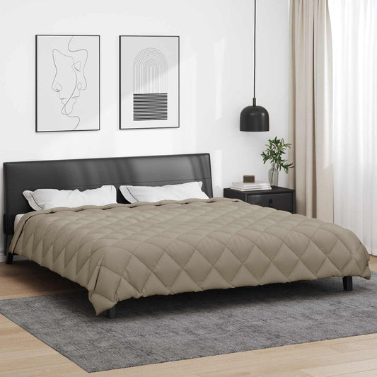 vidaXL Χειμερινό Παπλωματοθήκη Ανοιχτό γκρι 240 x 260 εκ. Μικροΐνες