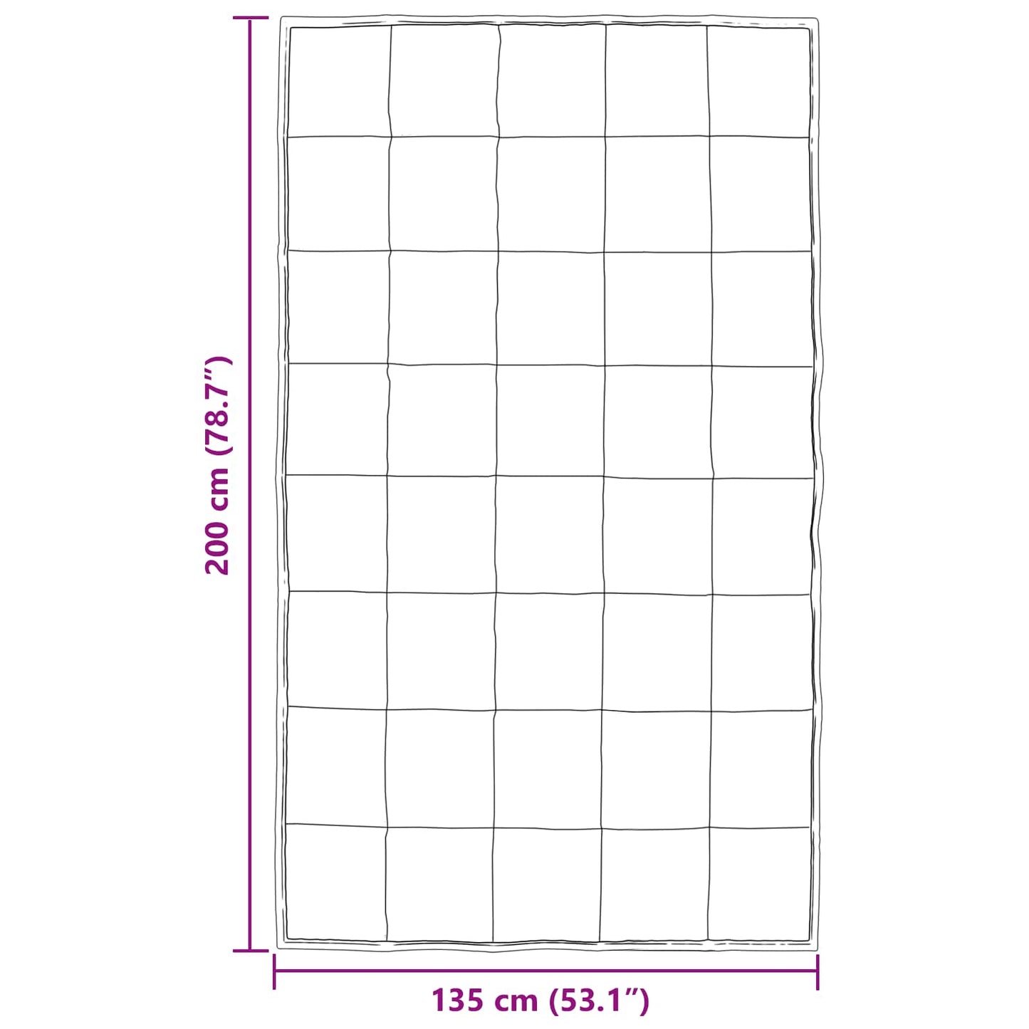 vidaXL Καλοκαιρινό Παπλωματοθήκη Μαύρο 200 x 135 εκ.