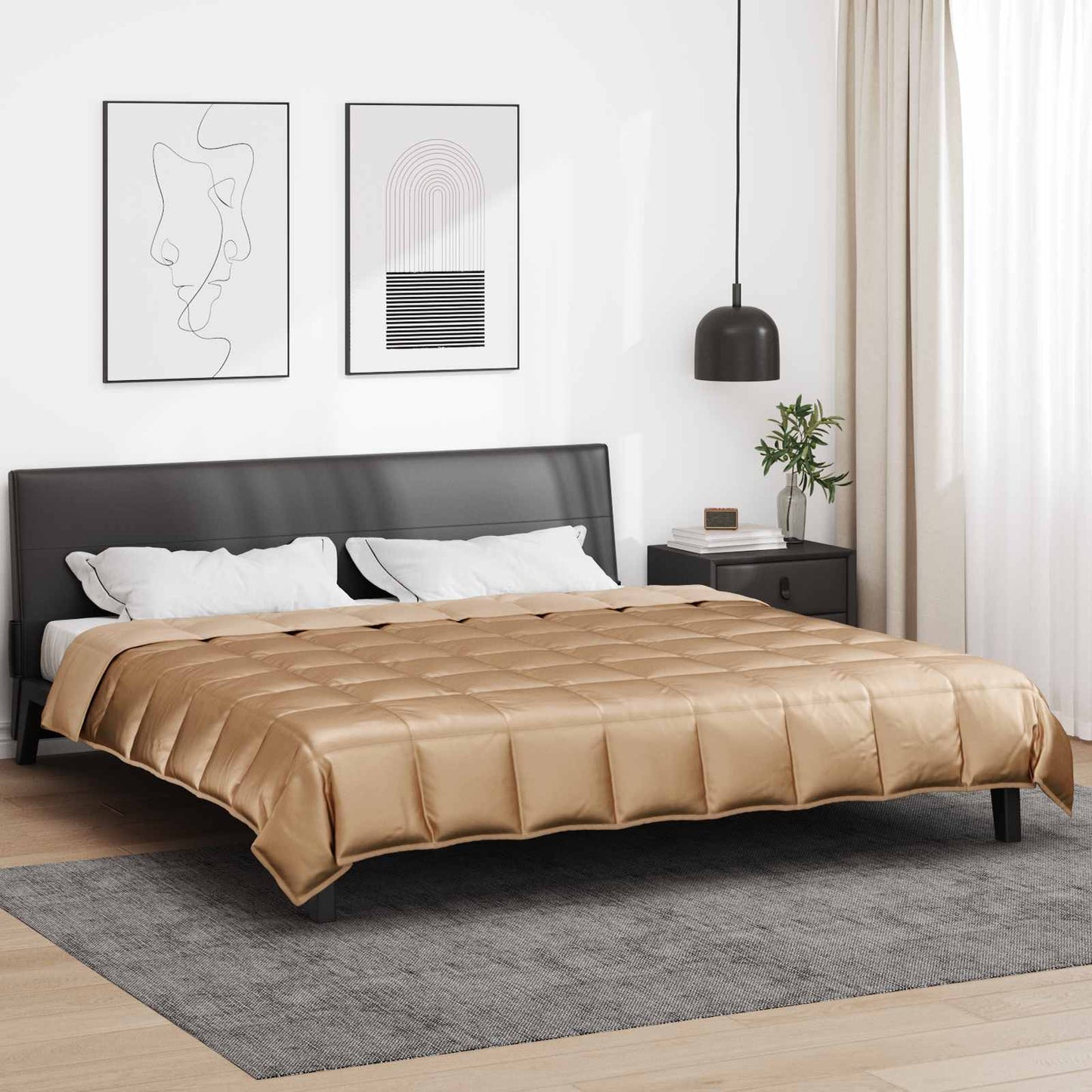 vidaXL Κουβέρτα ολόκληρου του χρόνου Χρυσό 220 x 260 cm