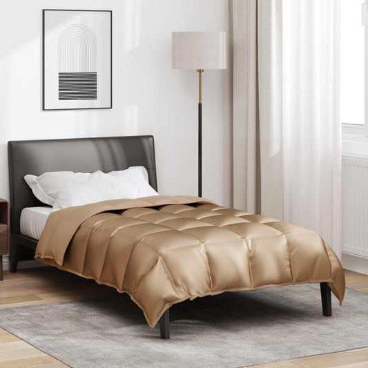 vidaXL Χειμερινό Παπλωματοθήκη Χρυσό 140 x 200 cm Σατέν και Μικροΐνες