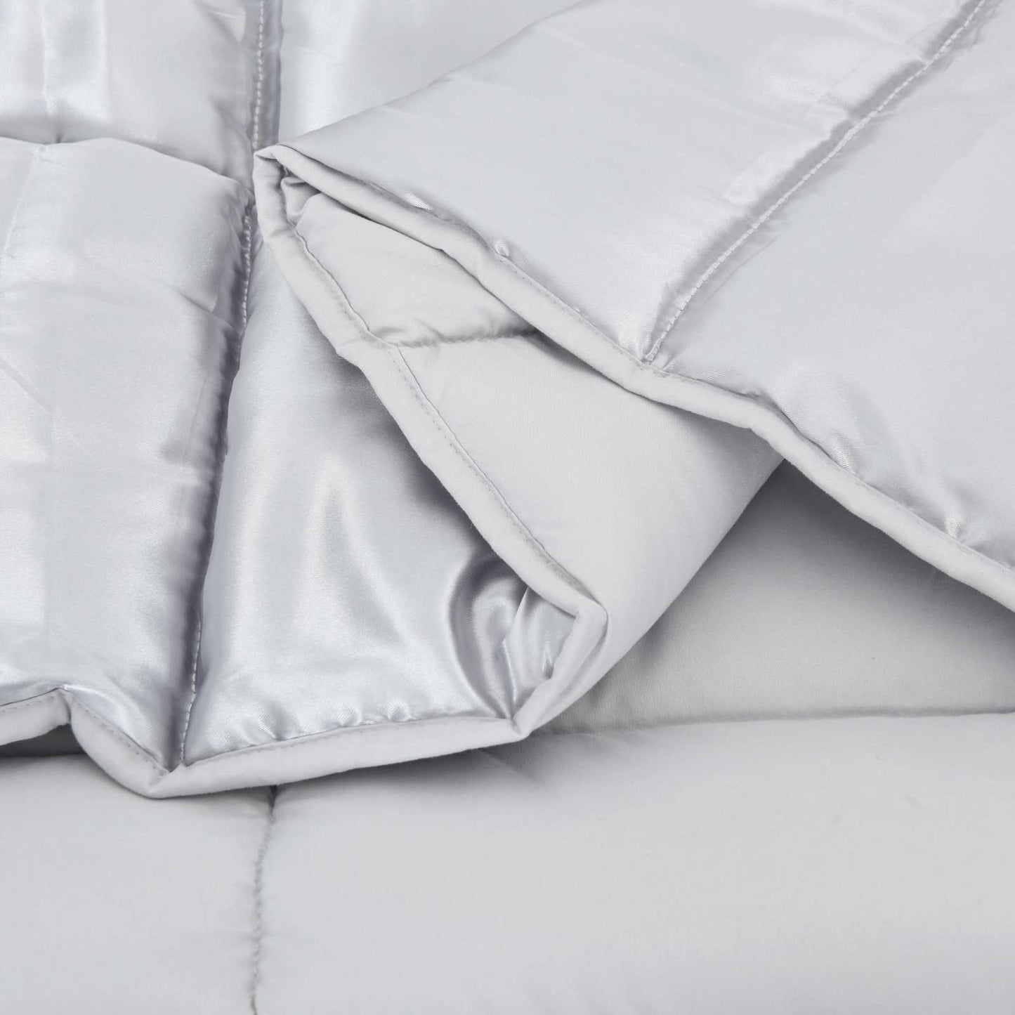 vidaXL Χειμερινό Παπλωματοθήκη Ασημί 200 x 240 cm Σατέν και Μικροΐνες