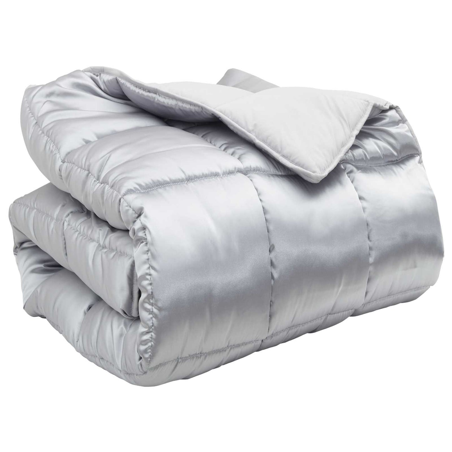 vidaXL Χειμερινό Παπλωματοθήκη Ασημί 200 x 240 cm Σατέν και Μικροΐνες