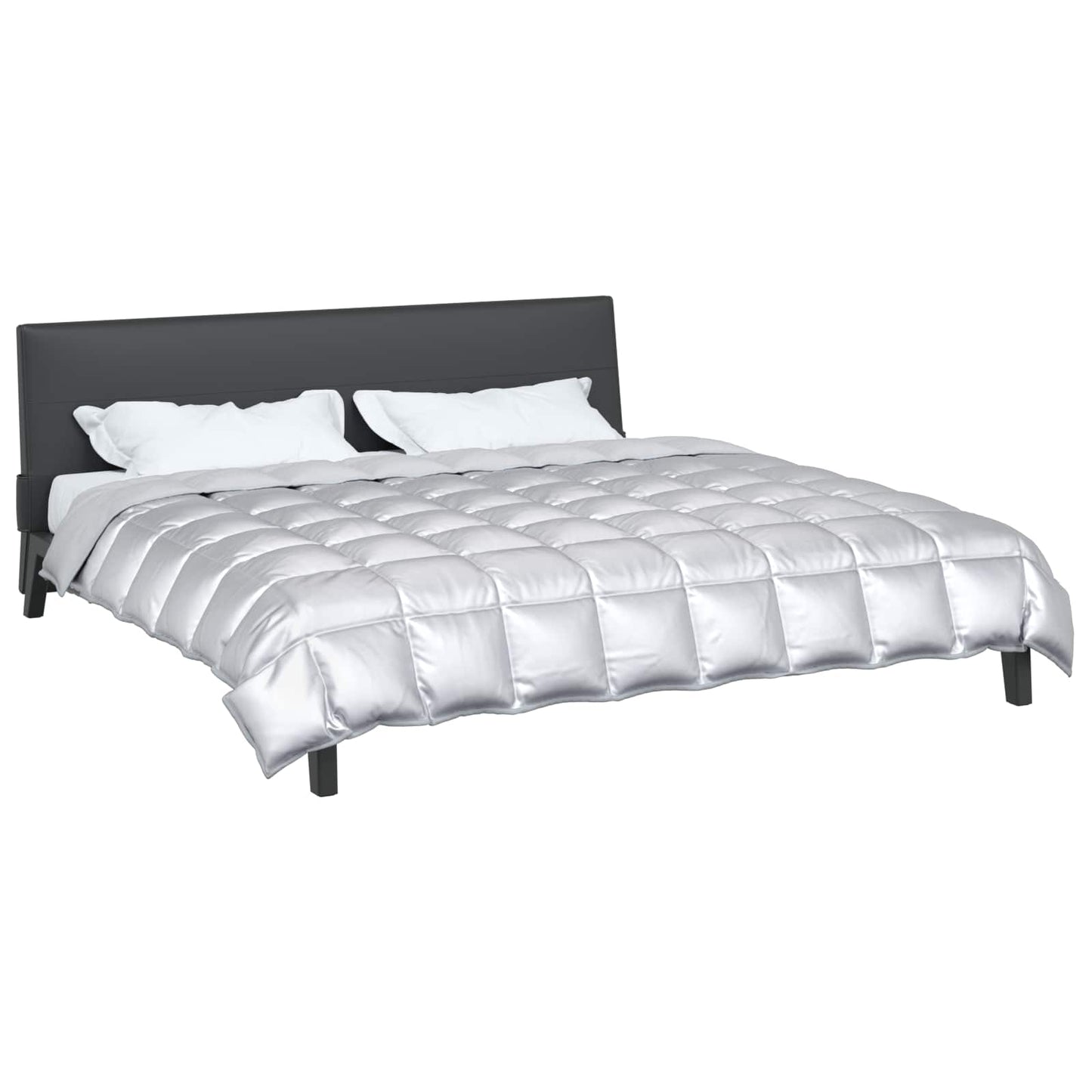 vidaXL Χειμερινό Παπλωματοθήκη Ασημί 200 x 240 cm Σατέν και Μικροΐνες