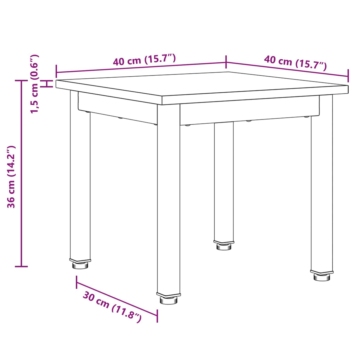 vidaXL Τραπεζάκι σαλονιού Γκρίζο Σονομα 40 x 40 x 36 cm