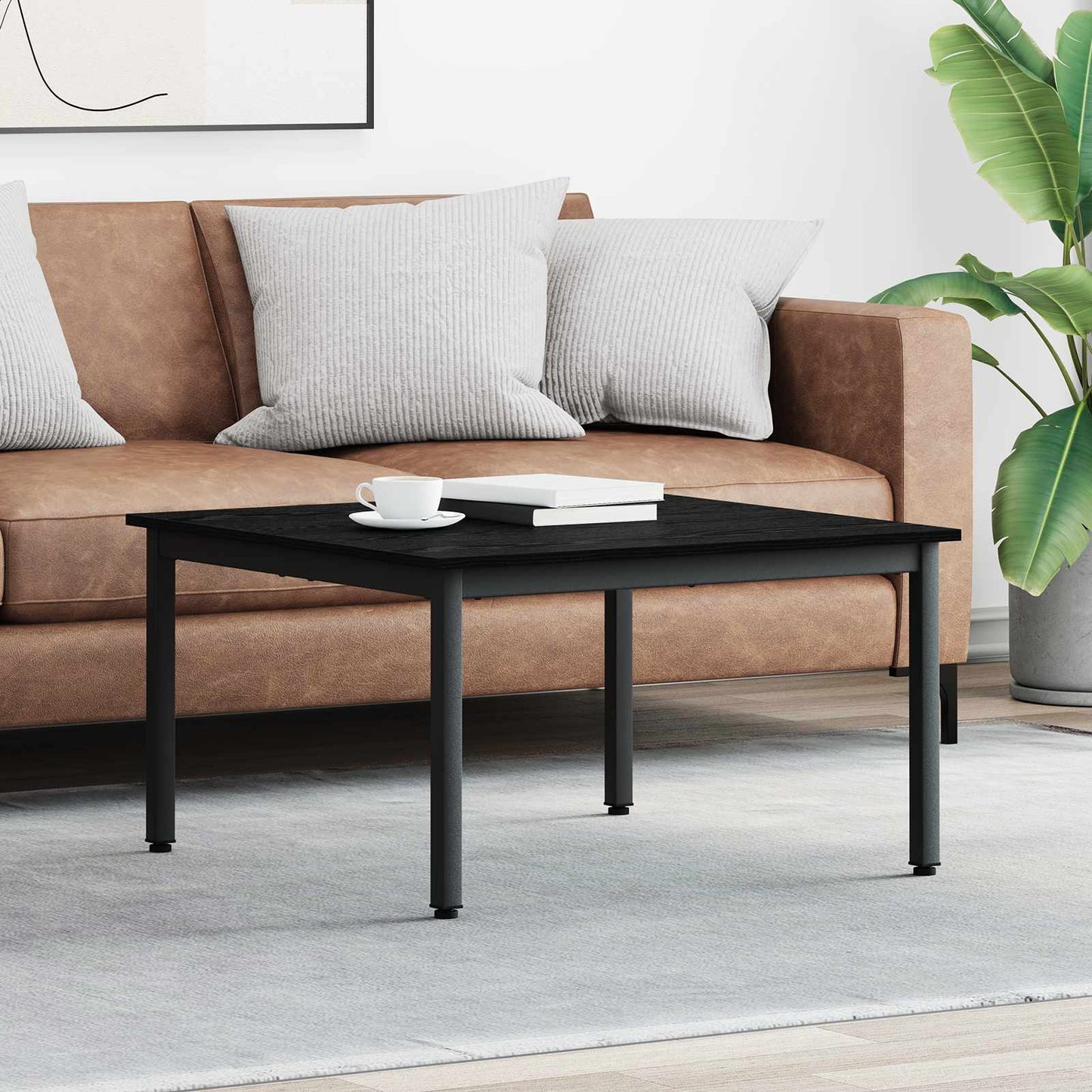 vidaXL Τραπεζάκι σαλονιού Μαύρη Οξυά 80 x 80 x 45 cm