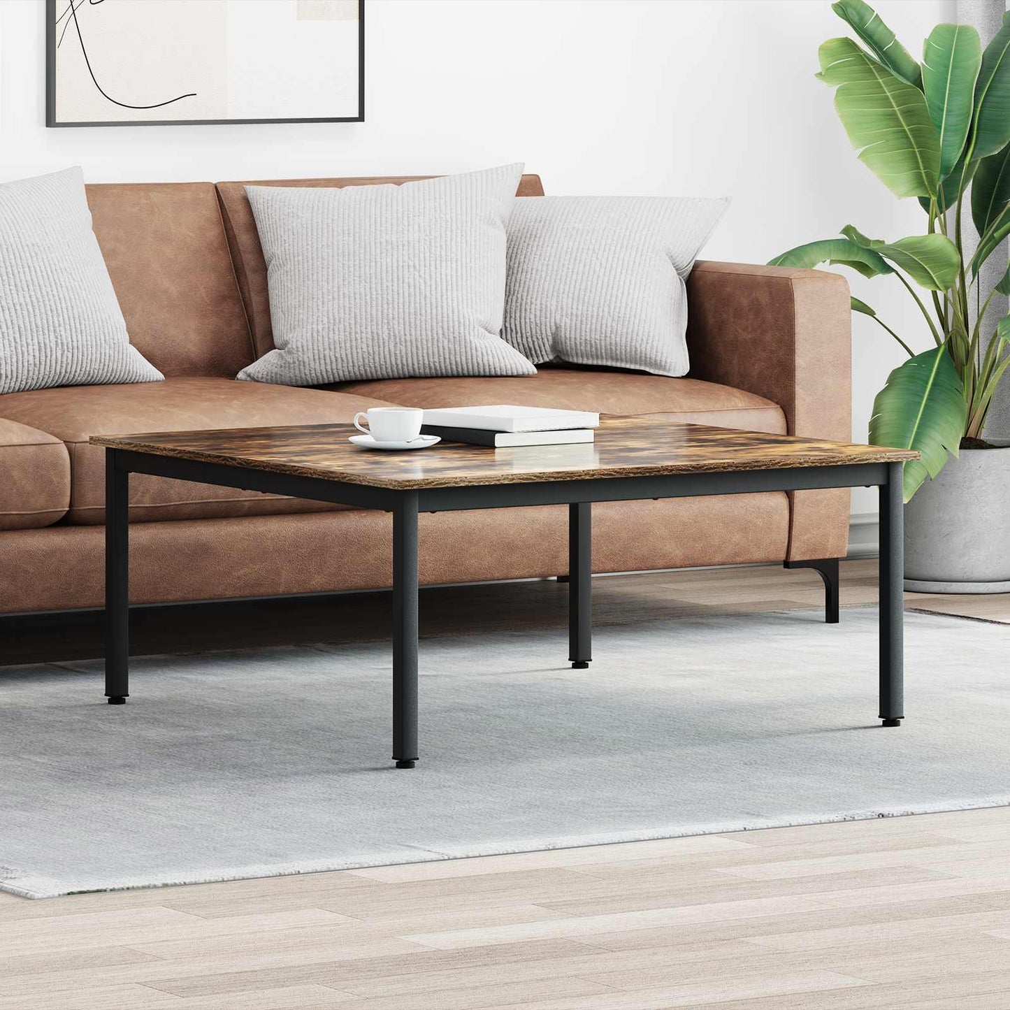 vidaXL Τραπεζάκι σαλονιού Καπνιστό Δρύς 100 x 100 x 45 cm