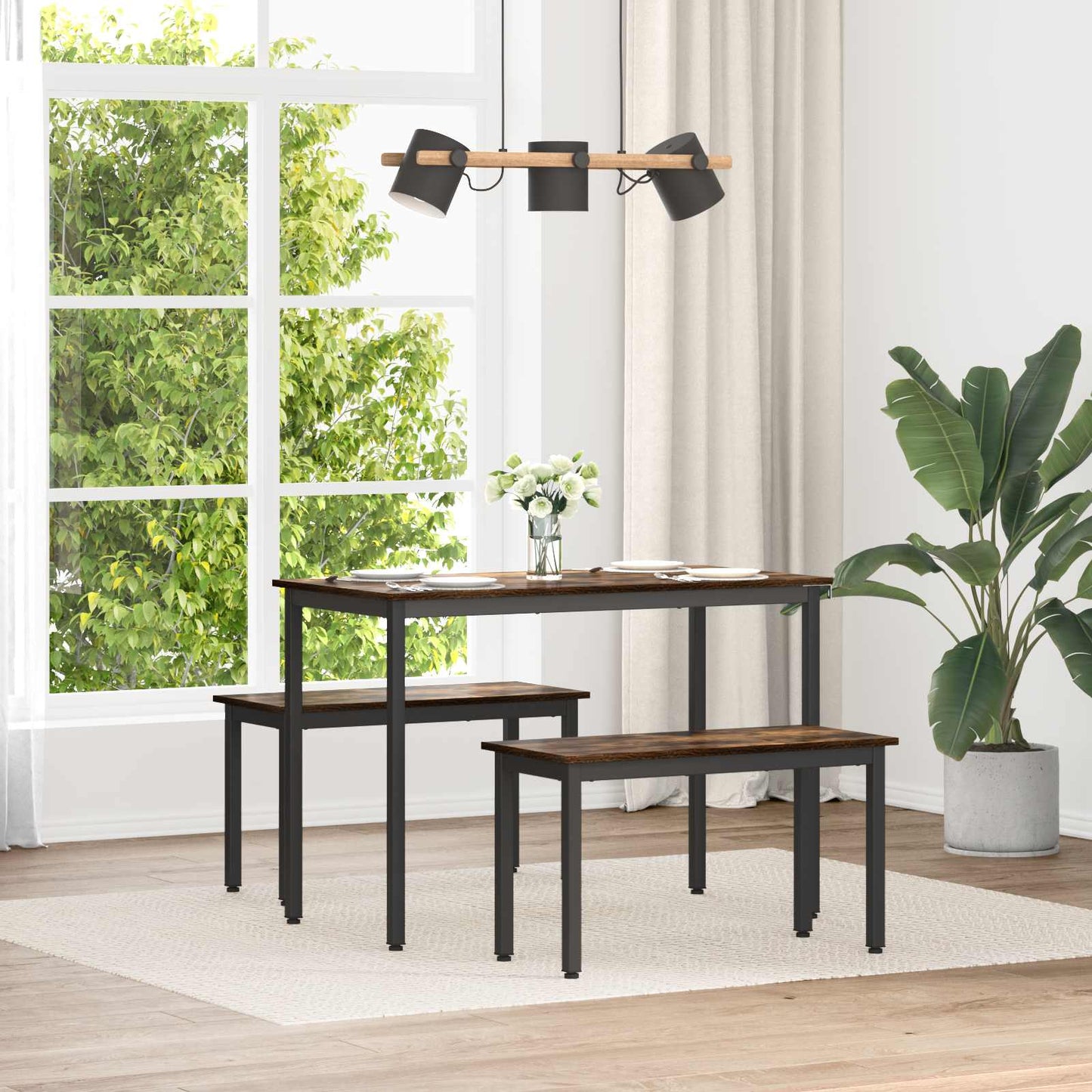 vidaXL παγκάκι Καπνιστό Δρύς 80 x 35 x 45 cm Επεξεργασμένο ξύλο