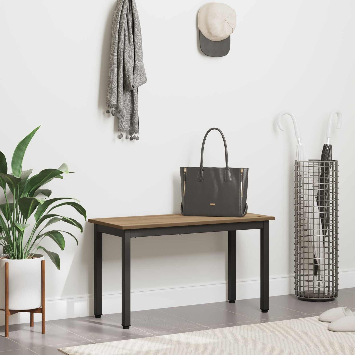 vidaXL παγκάκι Καρυδιά Χειροποίητης Εργασίας 80 x 35 x 45 cm