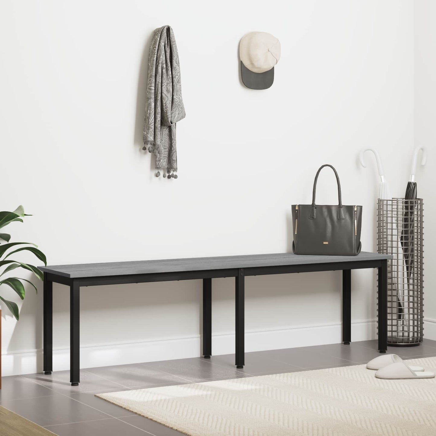 vidaXL παγκάκι Γκρίζο Σονομα 160 x 35 x 45 cm Επεξεργασμένο ξύλο