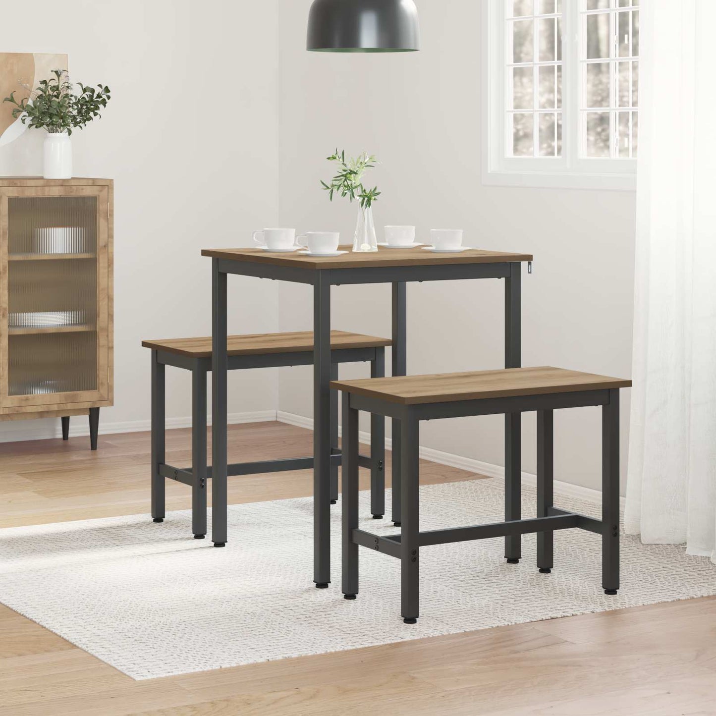vidaXL Τραπεζαρίες 60 x 60 x 75 cm Επεξεργασμένο Ξύλο Artisan Δρυς