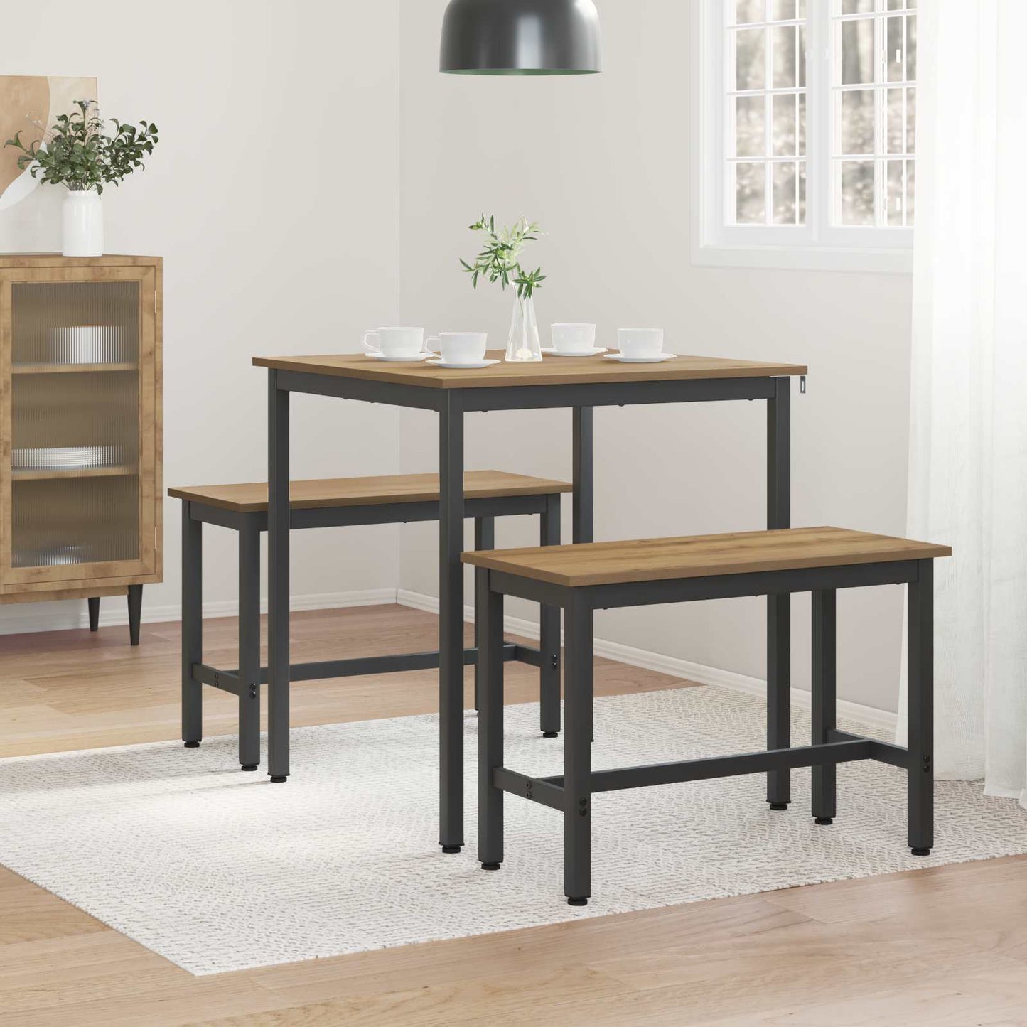 vidaXL Τραπεζαρίες 70 x 70 x 75 cm Επεξεργασμένο Ξύλο Artisan Δρυς