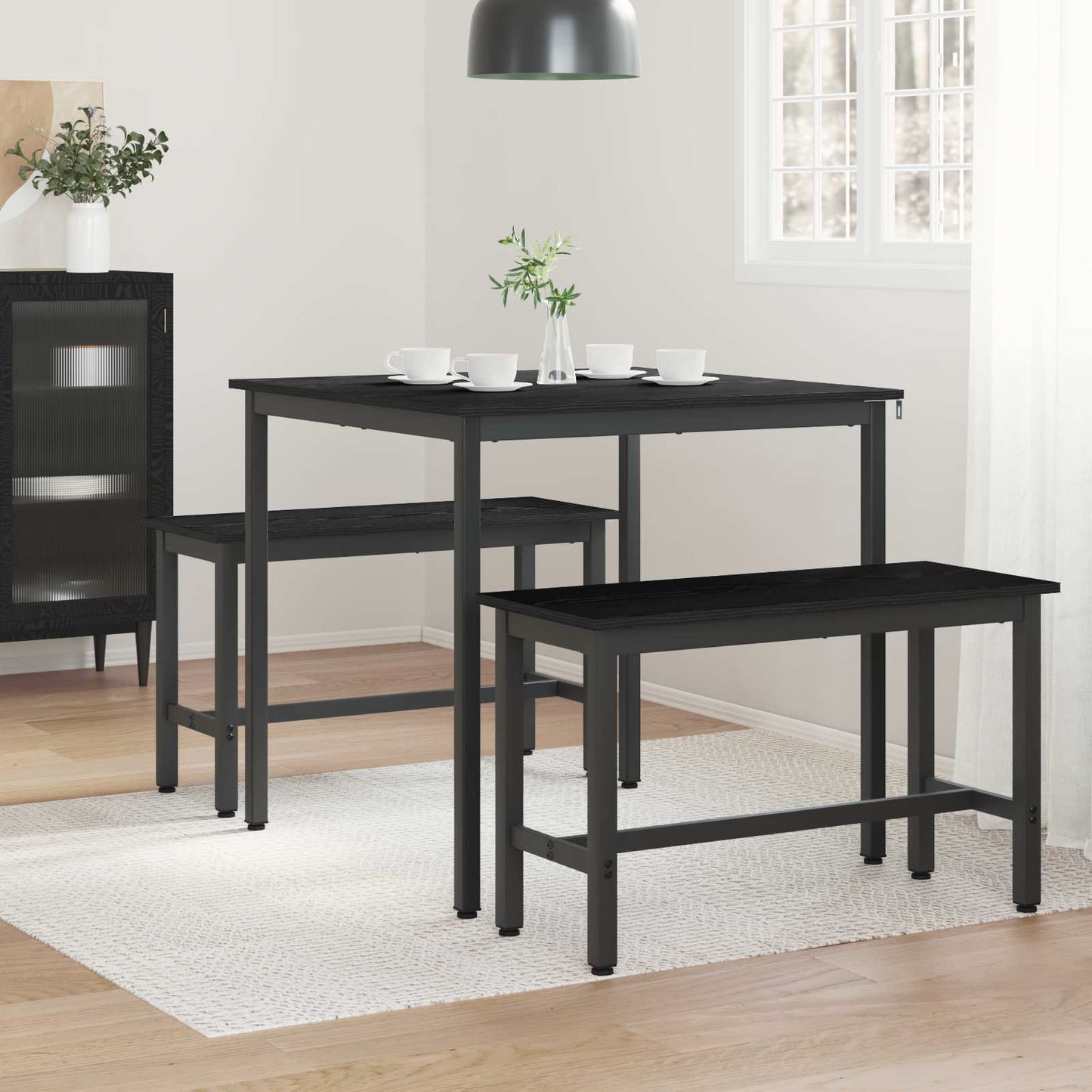 vidaXL Τραπεζαρίες 80 x 80 x 75 cm Επεξεργασμένο Ξύλο Μαύρη Δρυς