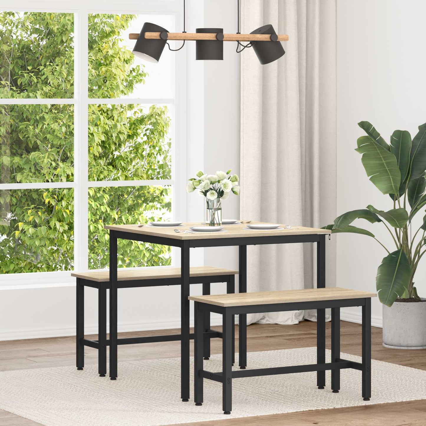 vidaXL Τραπεζαρίες 80 x 80 x 75 cm Επεξεργασμένο Ξύλο Sonoma Δρυς