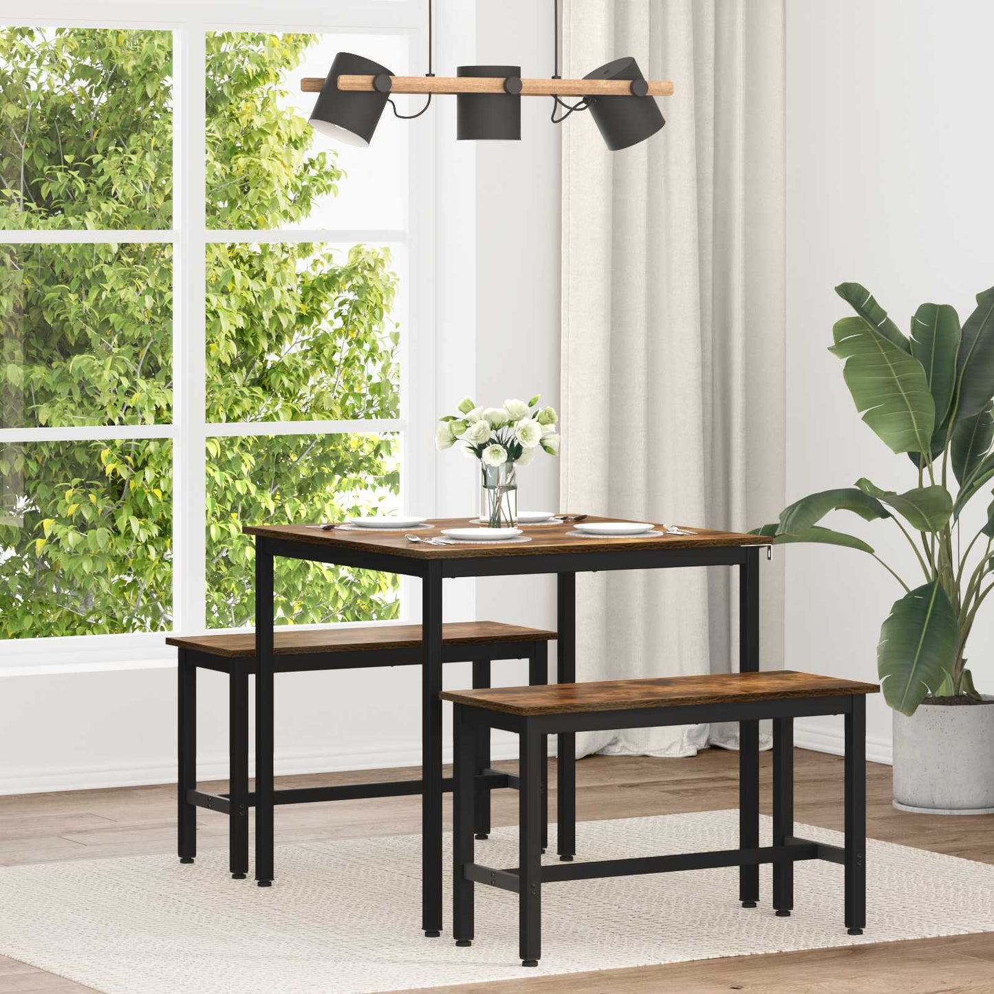 vidaXL Τραπεζαρίες 80 x 80 x 75 cm ΜΕΤΑΛΛΟ τετράγωνο