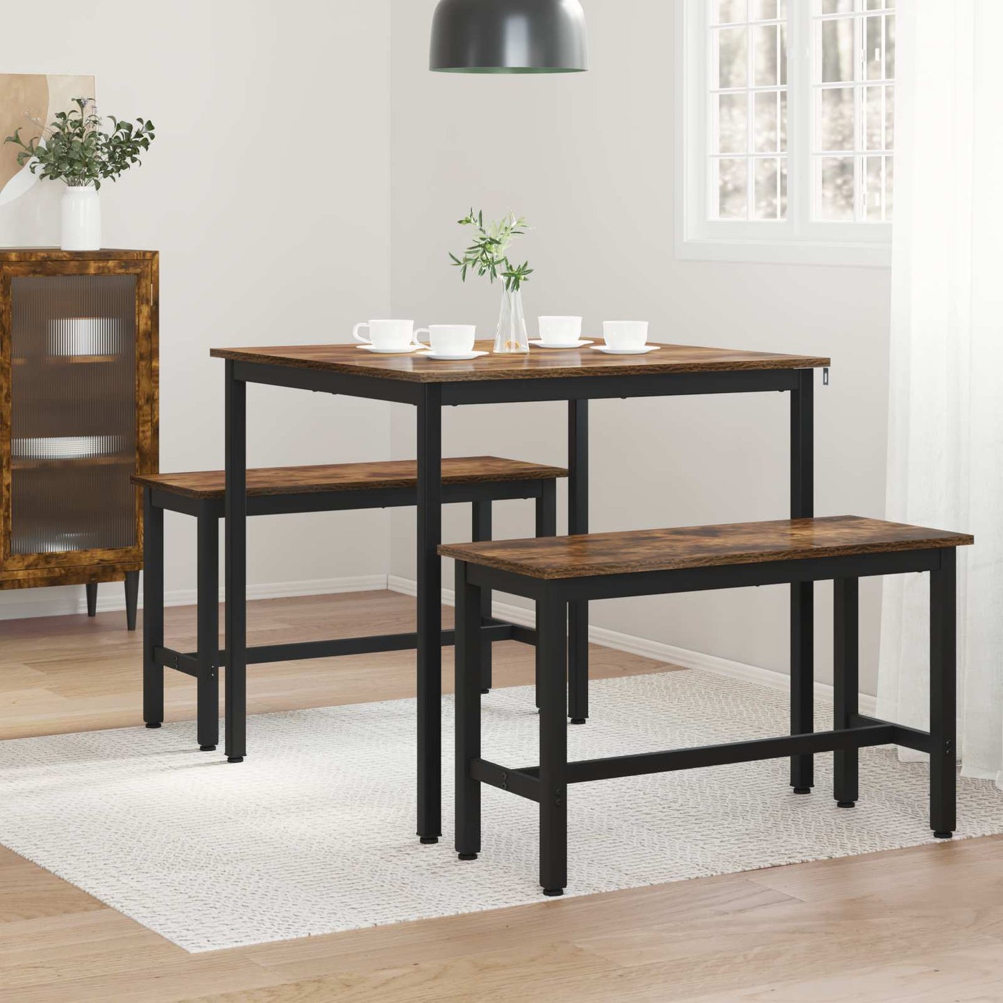 vidaXL Τραπεζαρίες 80 x 80 x 75 cm ΜΕΤΑΛΛΟ τετράγωνο
