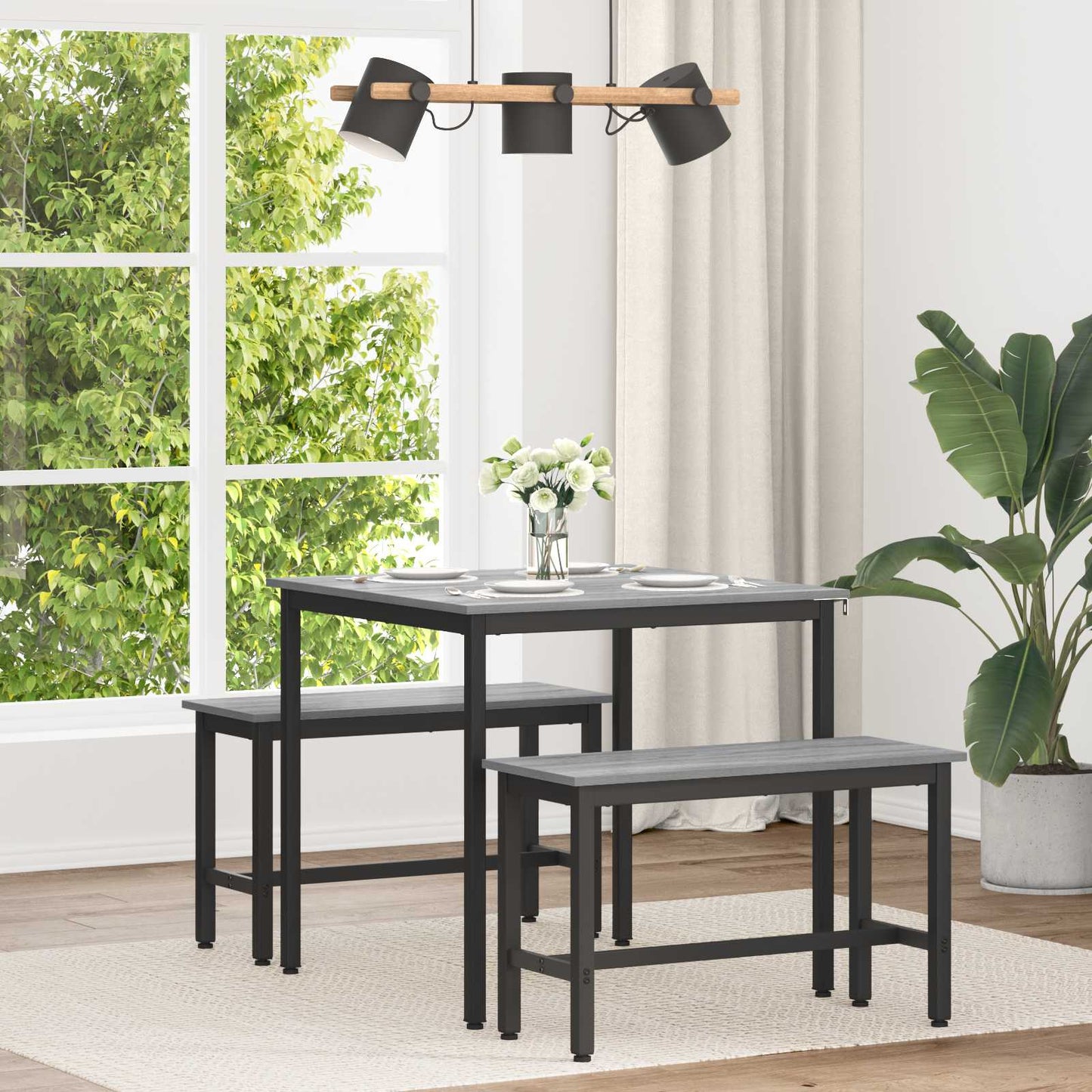 vidaXL Τραπεζαρίες 80 x 80 x 75 cm Επεξεργασμένο Ξύλο Γκρι Sonoma