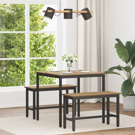 vidaXL Τραπεζαρίες 80 x 80 x 75 cm ΜΕΤΑΛΛΟ τετράγωνο