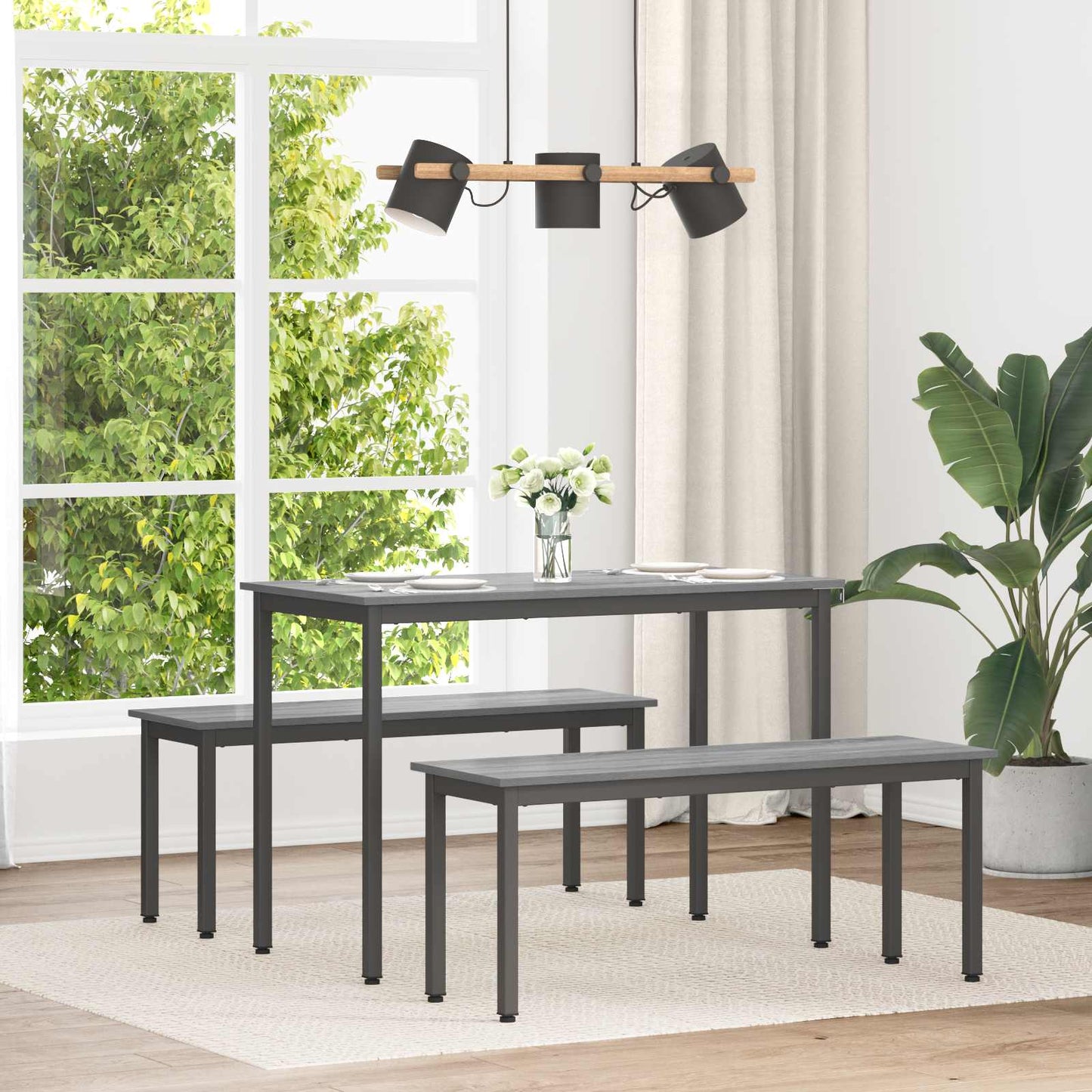 vidaXL Τραπεζαρίες 110 x 55 x 75 cm Επεξεργασμένο Ξύλο Γκρι Sonoma