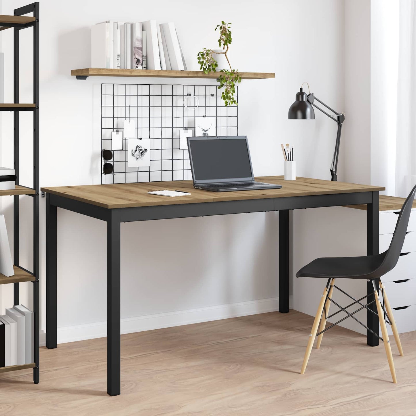 vidaXL Τραπεζαρίες 140 x 80 x 75 cm Επεξεργασμένο Ξύλο Artisan Δρυς